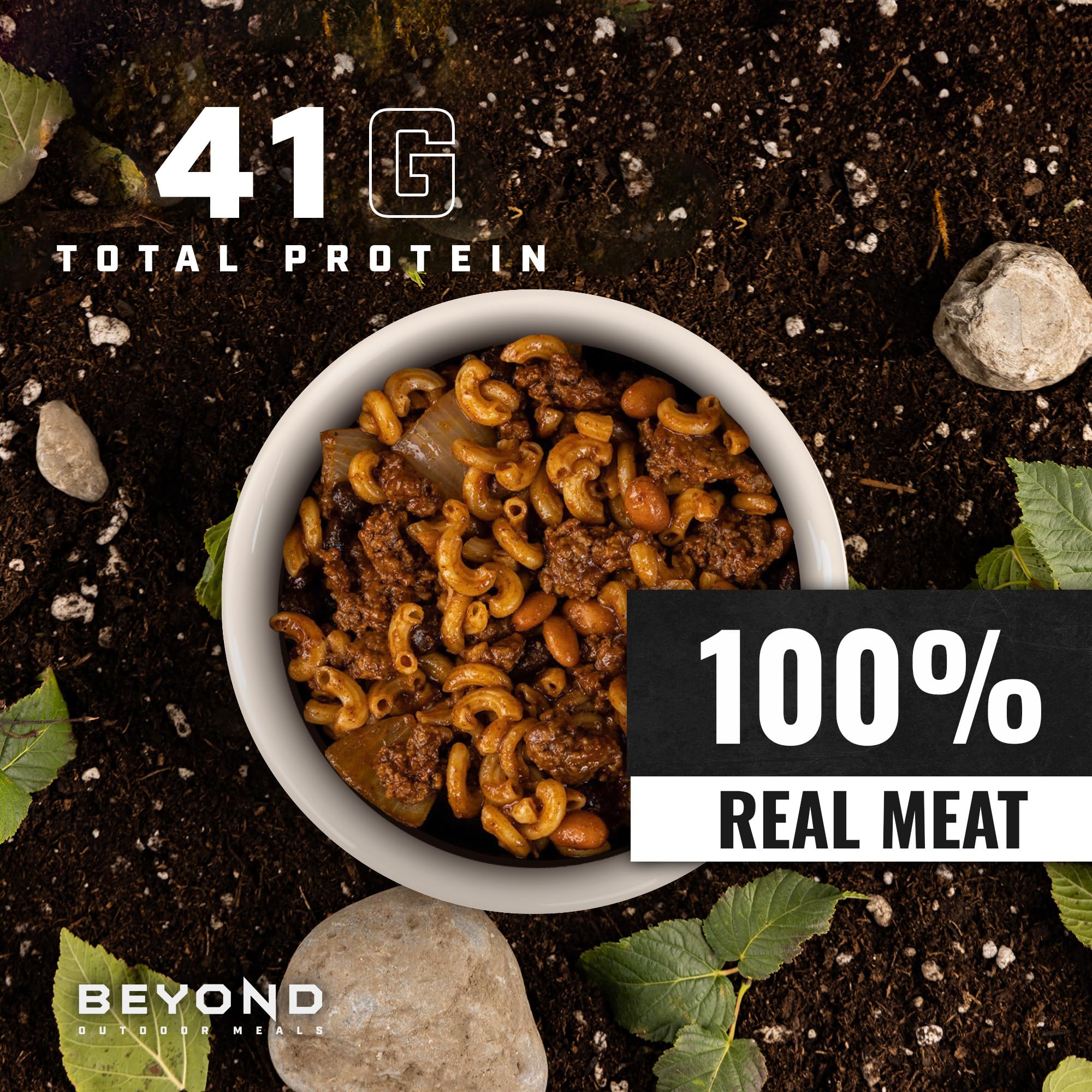 Beyond Outdoor Meals Chili Mac | Freeze Dried Camping & Backpacking Food | High Protein Meals | Just Add Water
