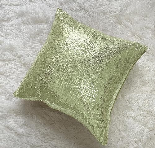 Miniatura 4 de iMaylex 1 funda de almohada decorativa cuadrada brillante con lentejuelas para fiestas, bodas, Navidad, decoración de Año Nuevo, 18 x 18 pulgadas,
