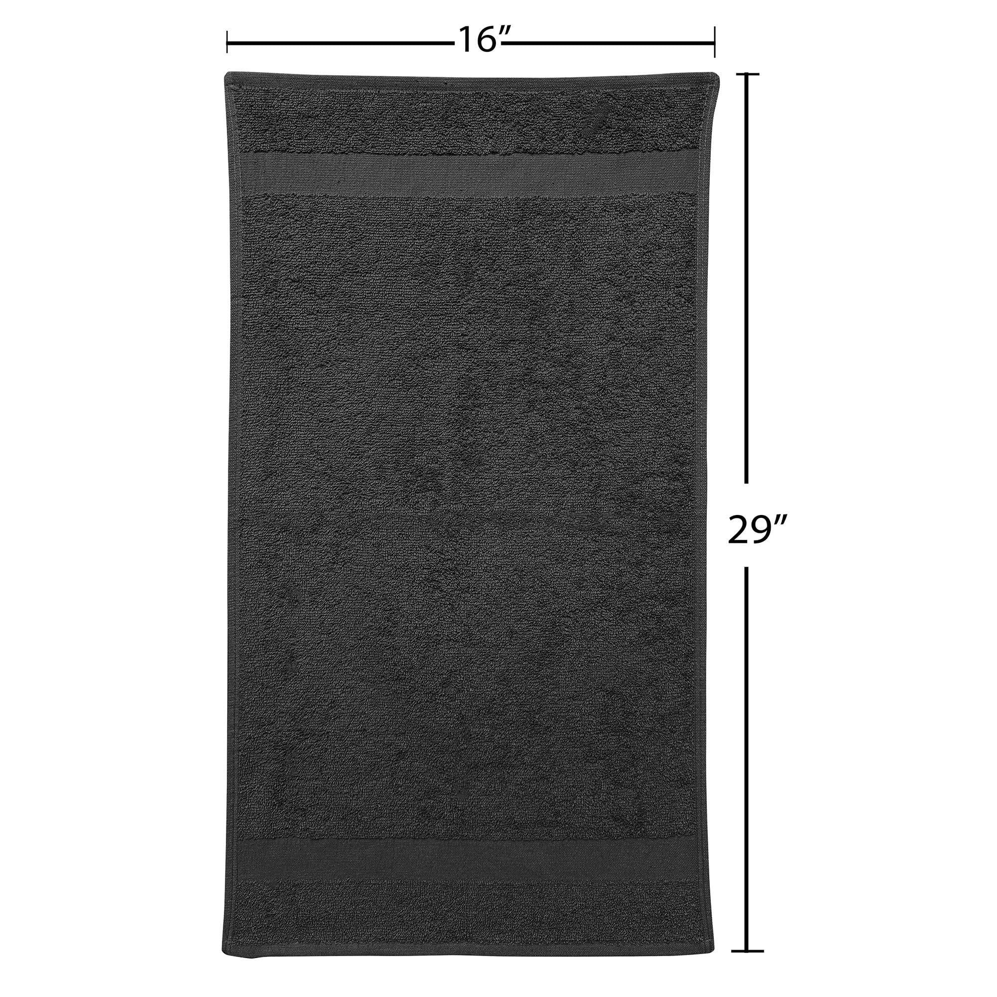 ColorSafe - Toallas de pelo 100 % algodón a prueba de blanqueador para estilistas, peluqueros, spa, gimnasio en negro, 16 x 29 pulgadas, 12 toallas absorbentes resistentes a las manchas para 5