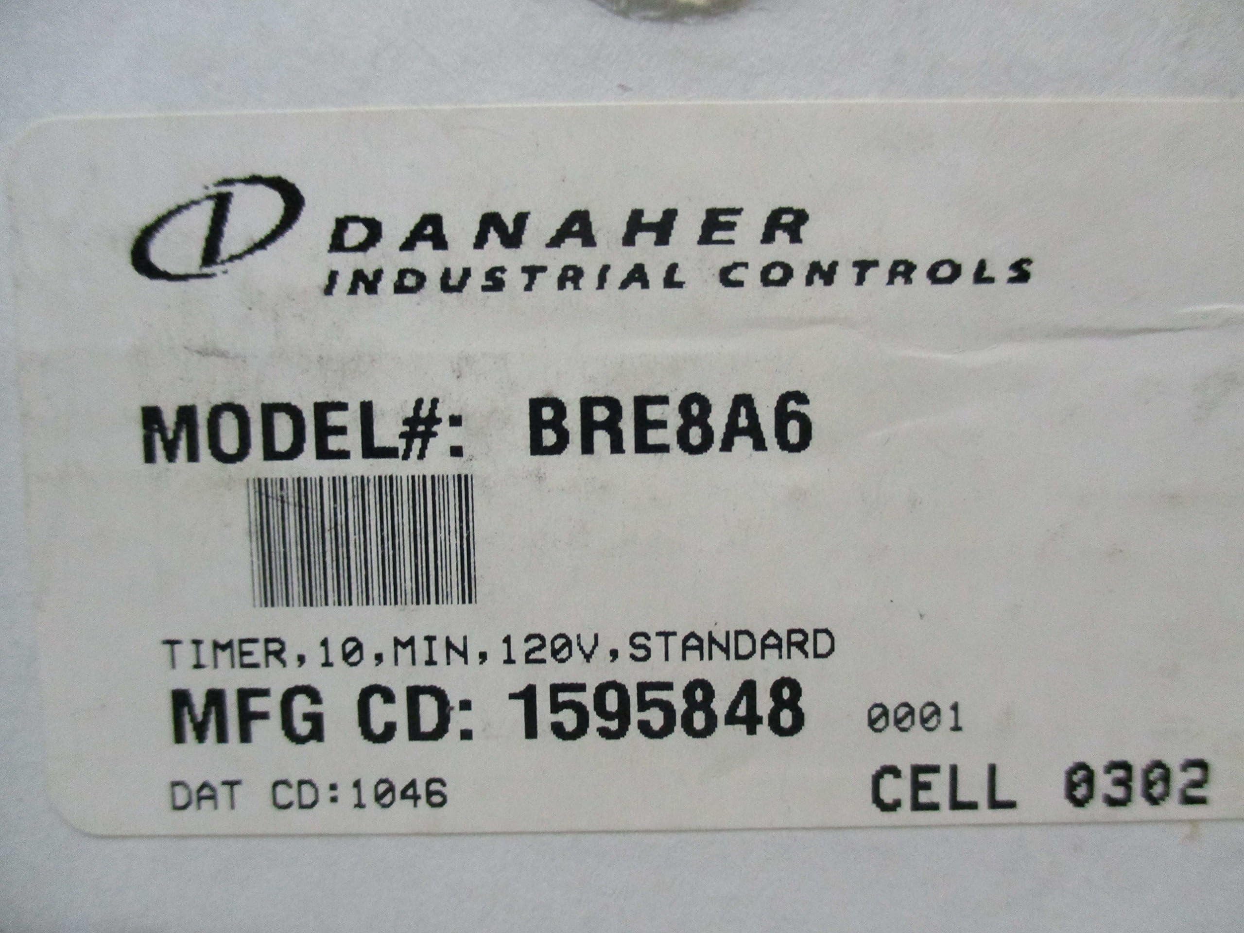 BRE8A6 10 AMP, 120 VAC, 50/60 HZ, 6 Second to 10 Minute TIME Range, Analog, BRE Series, Electronic, Electronic Reset Timer, Heavy Duty, Panel Mount, Solid State