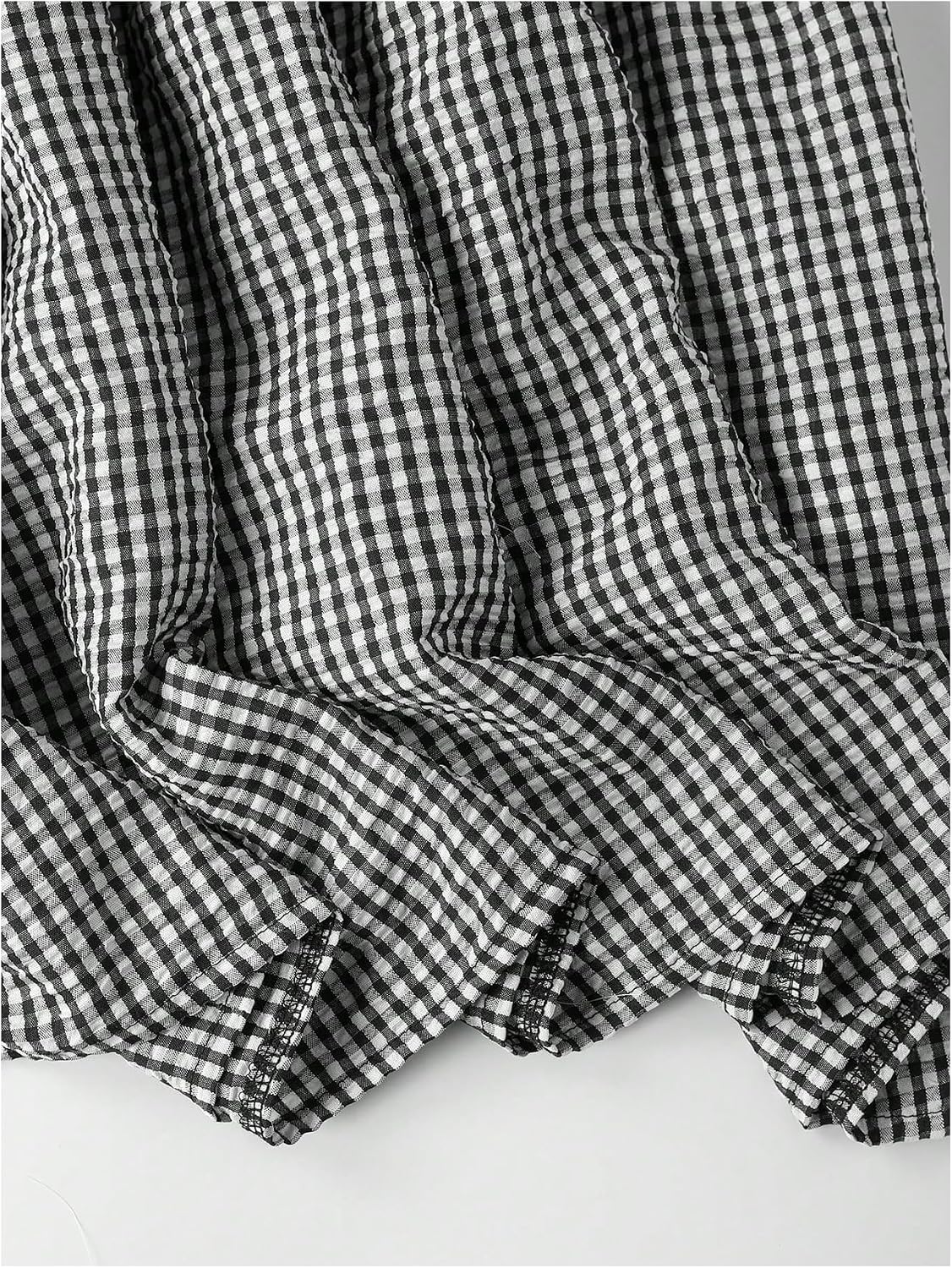 SOLY HUX Women's Plaid Gingham Maxi Skirt High Waisted A Line Ruffle Hem Long Flowy Skirts