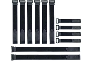 VELCRO Brand Bulk Pack of 12 Elastic Bands with Velcro for Cable Management