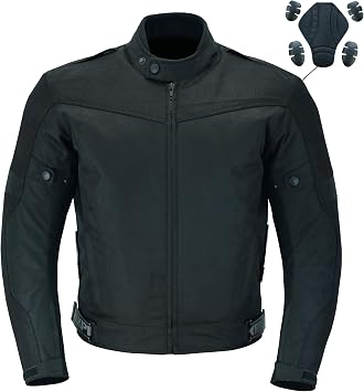 Texpeed Mens Motorcycle Waterproof Armoured Jacket [A Rated] | Black 7XL
