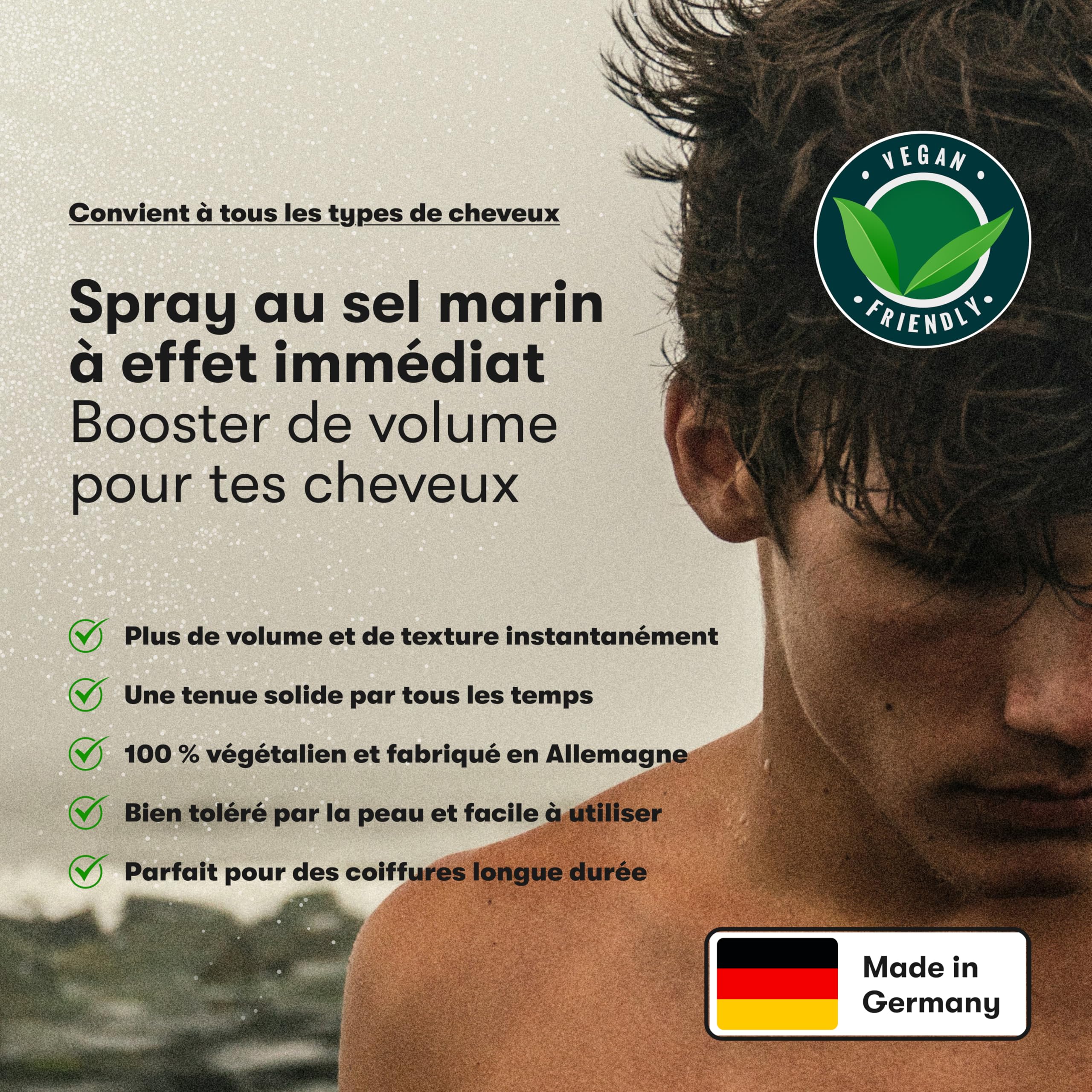 O.C. Haircare Sea Salt Spray - 200 ml - Spray au sel de mer pour cheveux - Booster de volume pour une sensation de cheveux plus complète avec une forte tenue - 100% végétalien et fabriqué en
