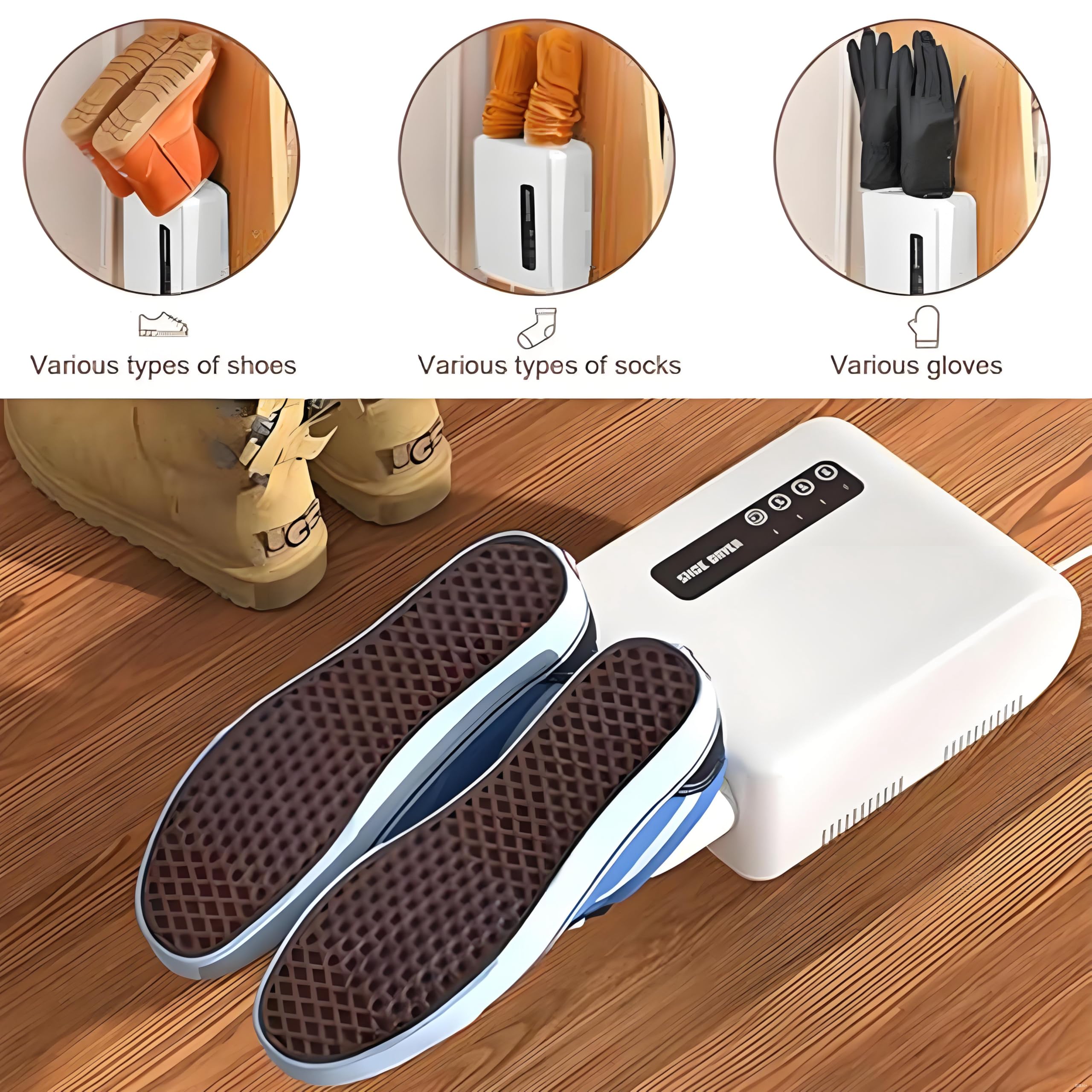 Secadora De Zapatos para Montaje En Pared, Secadora De Botas, Secado Cronometrado De 1-3 Horas, Parada Automática, con 360 ° Giratorio, Solución De Secado Rápido para Hogar
