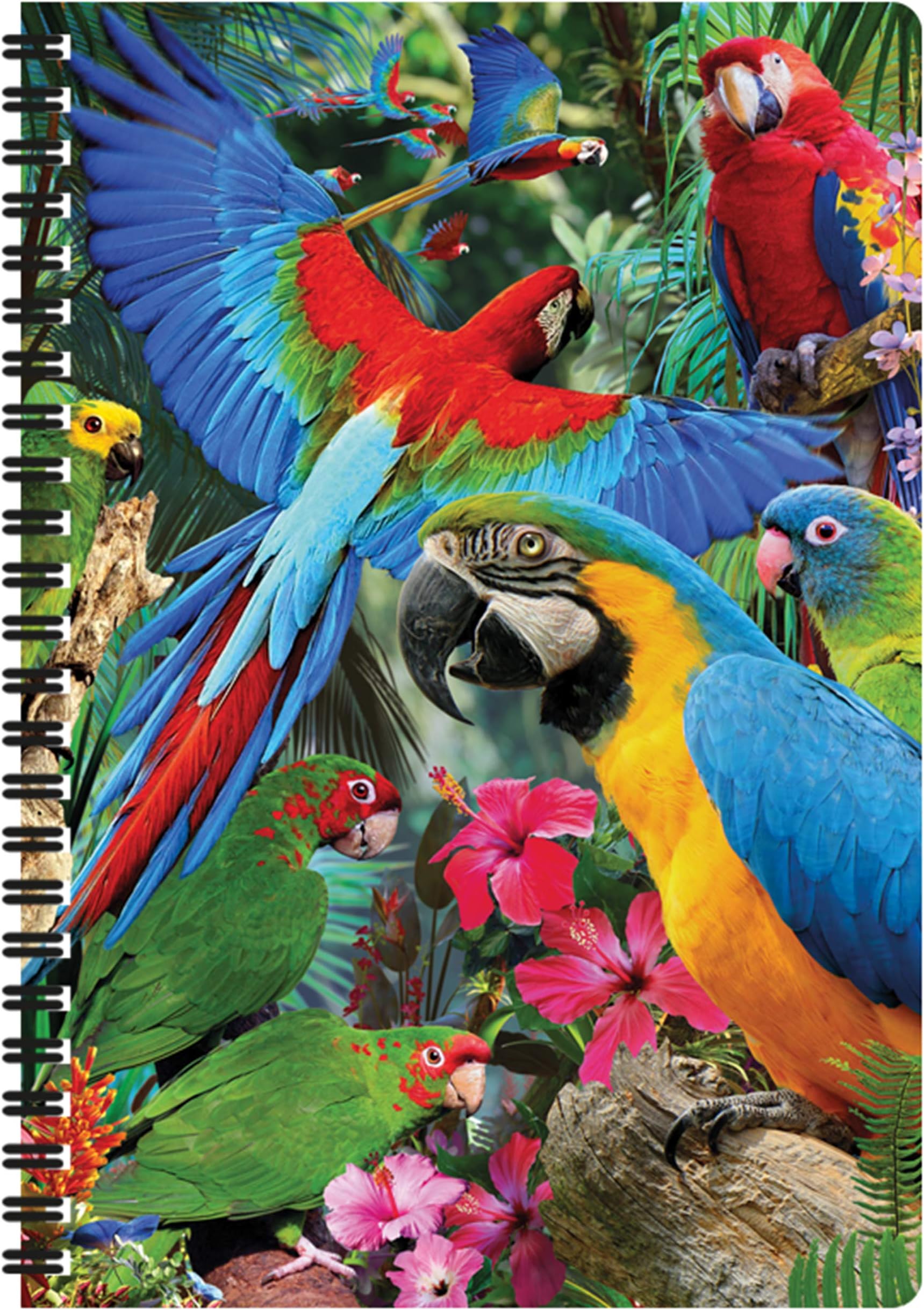 3D LiveLife Notebook - Parrot Pandemonia from Deluxebase. 80 Page Lined Lenticular 3D Tropical Bird Notebook. 8.5 x 5.5 in. School or work stationery with artwork licensed from artist David Penfound