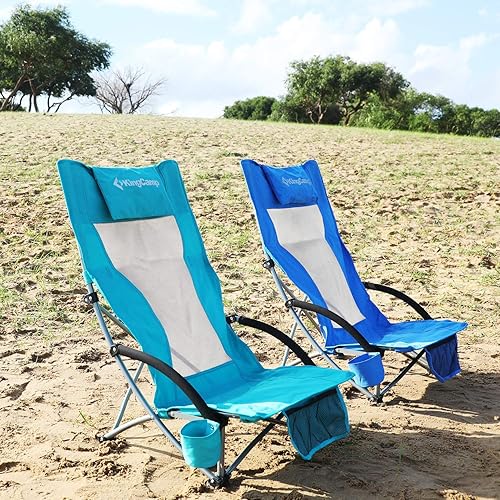 Miniatura 8 de KingCamp Silla de playa plegable con respaldo alto, 2 paquetes