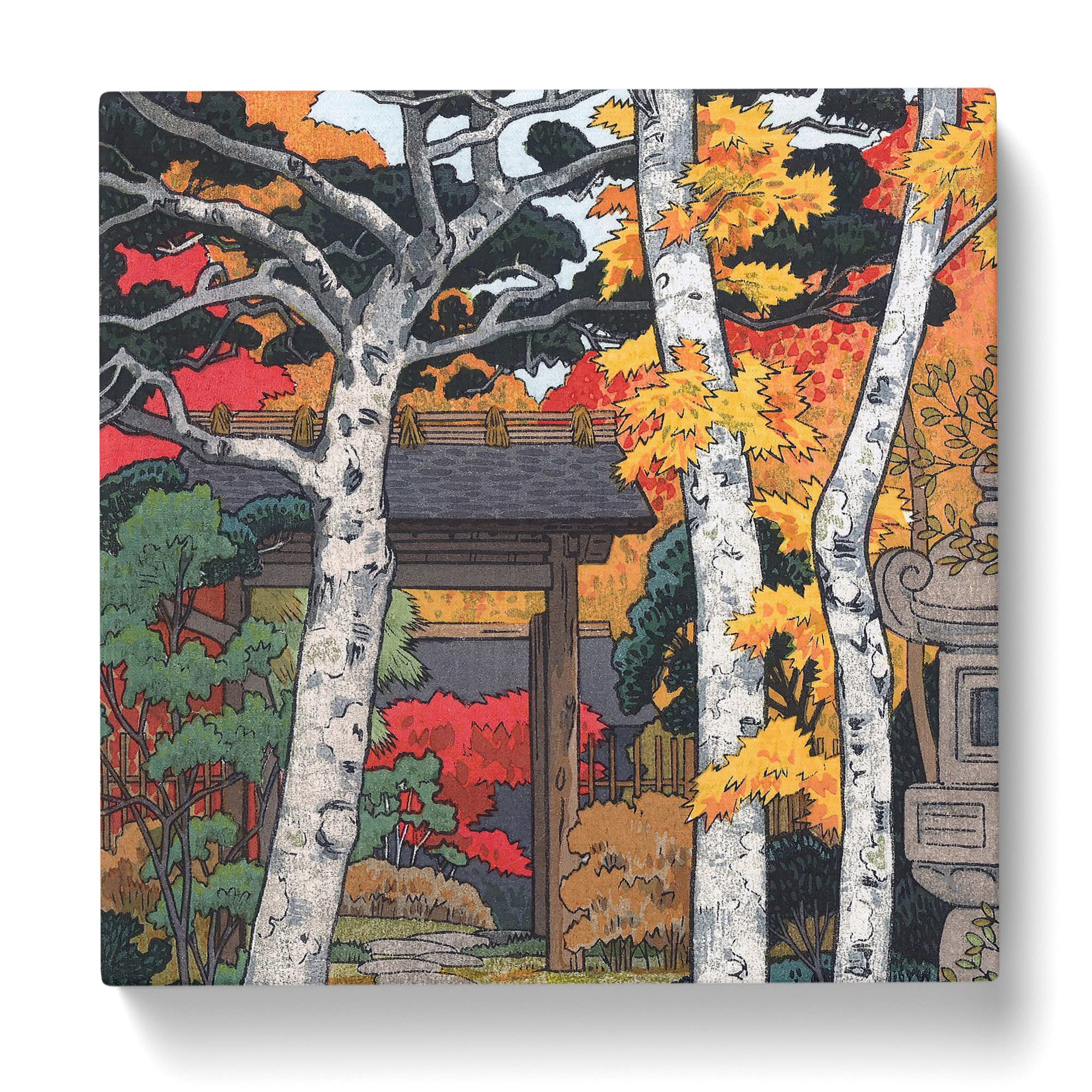 Through the Woodland by Toshi Yoshida Canvas Print, Mixed, 35L x 35W cm - Image 3