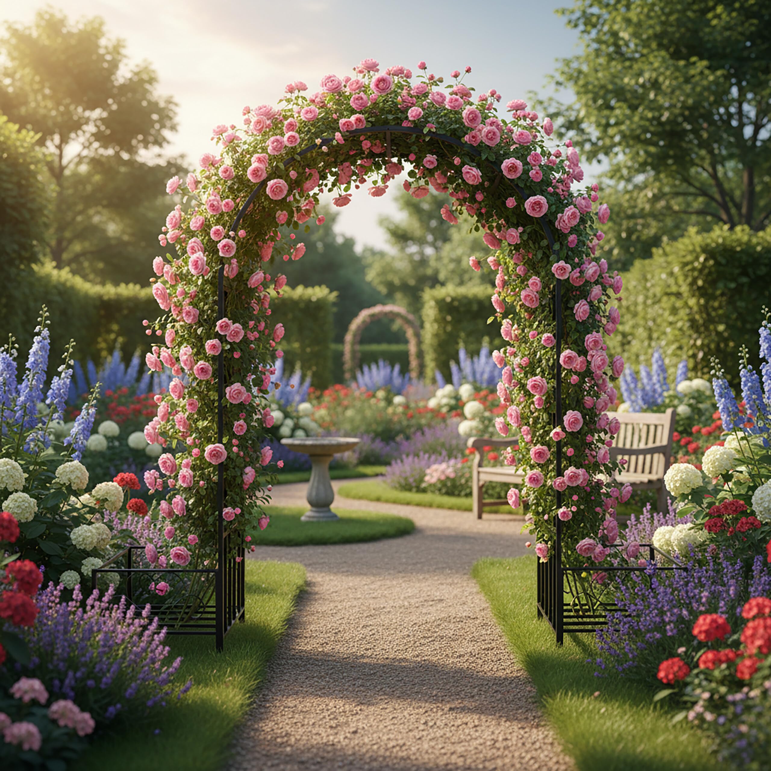 Relaxdays Arche de Jardin métal, avec bacs à Plantes, Noir