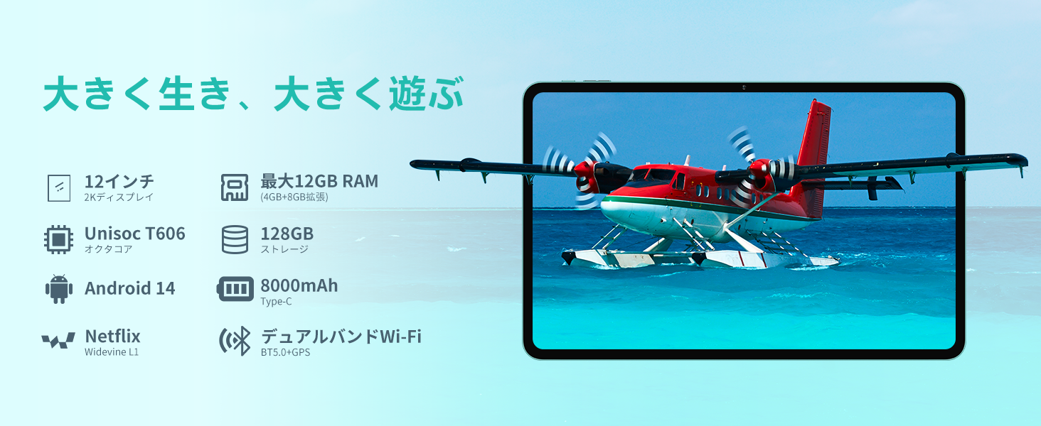 ODEA A12 12㌅ Large 12-inch tablet in the 10,000 yen range 