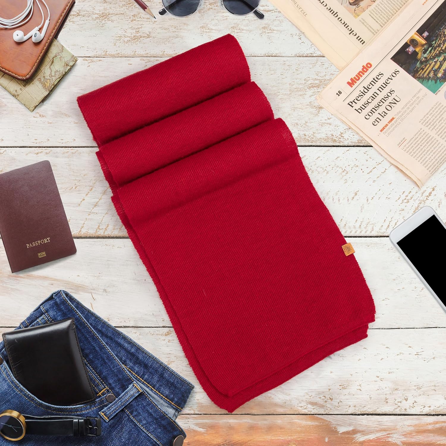 NOVICA Alpaca blend scarf, 'Cozy Crimson' - Image 2