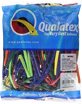 Qualatex 99321 Carnival Assortment Latex Balloons, 260Q, Multicolor, Pack of 100