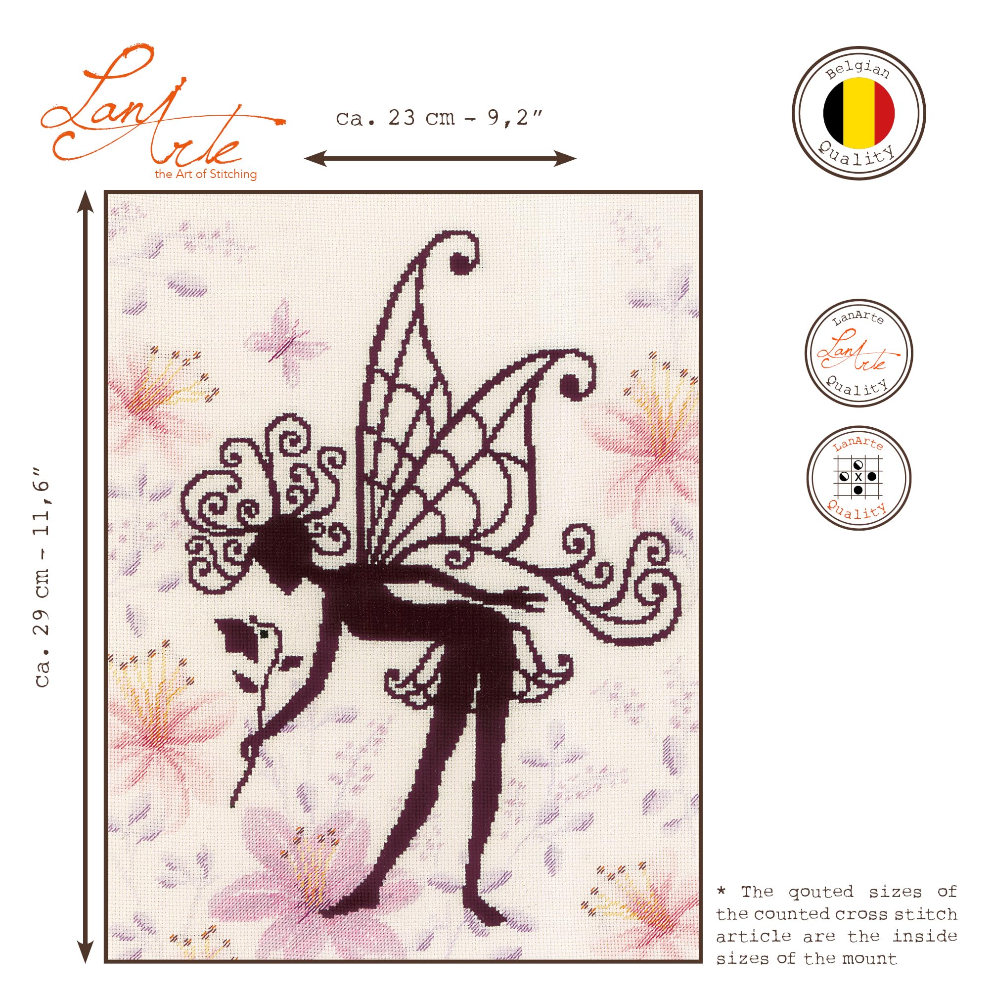 Lanarte PN-0188915 zestaw do liczonego haftu krzyżykowego, bawełna, wielokolorowa, 23 x 29 cm