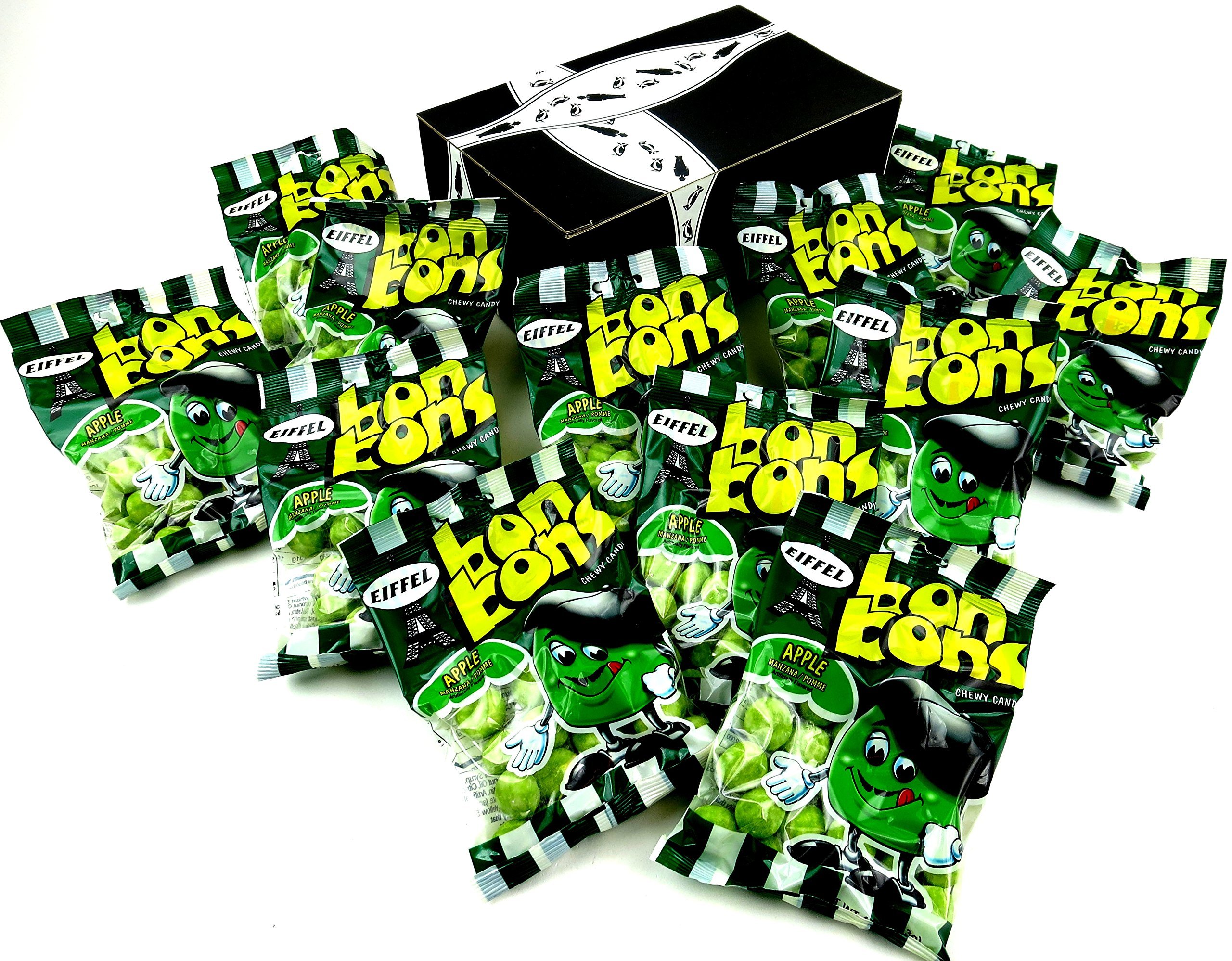 Eiffel Apple Bon Bons, 4 oz Bags in a BlackTie Box (Pack of 12)