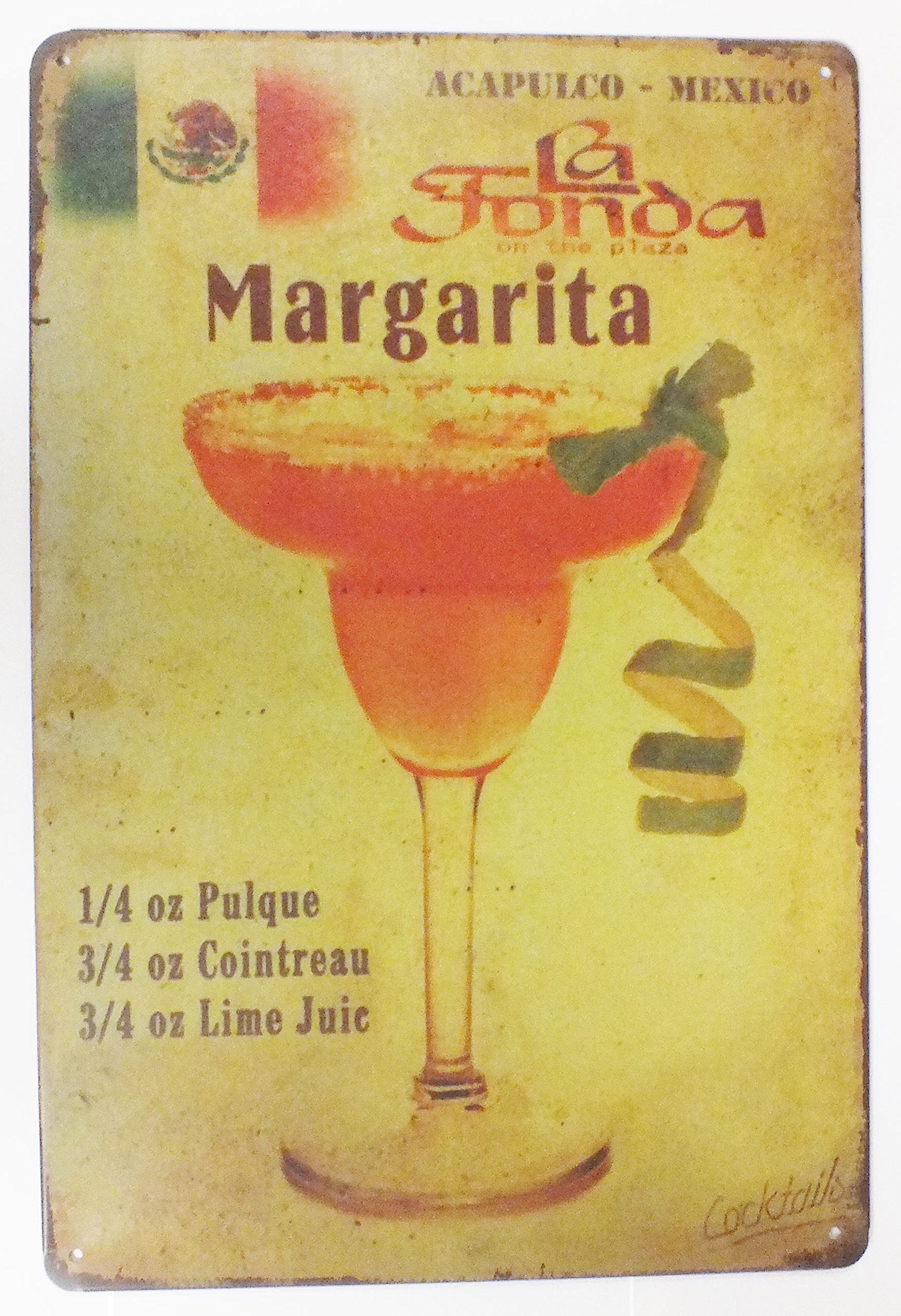 Greenzone 181 - Margarita Cocktail Tin Metal Sign Plaque Bar Pub Vintage Retro Wall Decor Poster Home Club Tavern Wall Door (30 X 20 Cm) - Uk Company (181 - Margarita Cocktail)