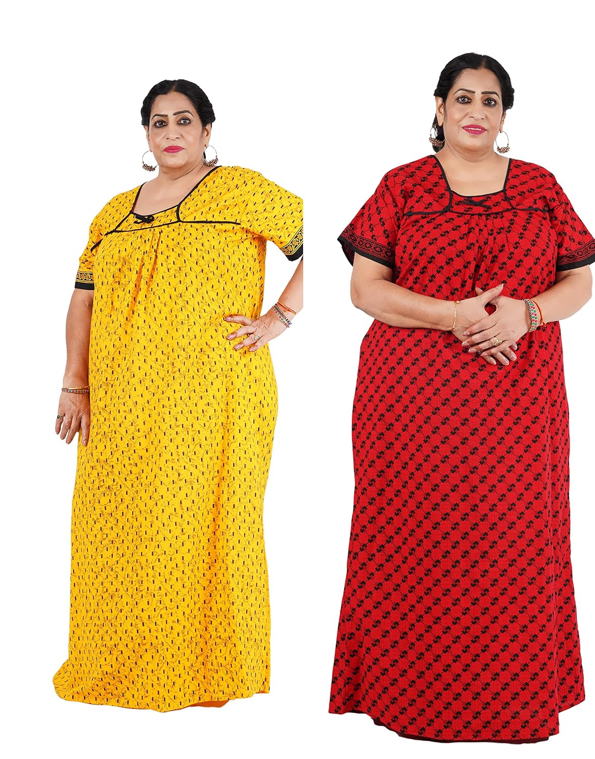 JAIPZZ APPARELS Women's Cotton All Over Print Maxi Nighty (Pack of 2) - Review, Price and Buying Guide