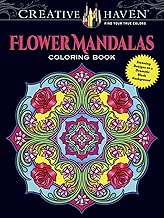 Creative Haven Flower Mandalas Coloring Book: Stunning Designs on a Dramatic Black Background (Creative Haven Coloring Books)