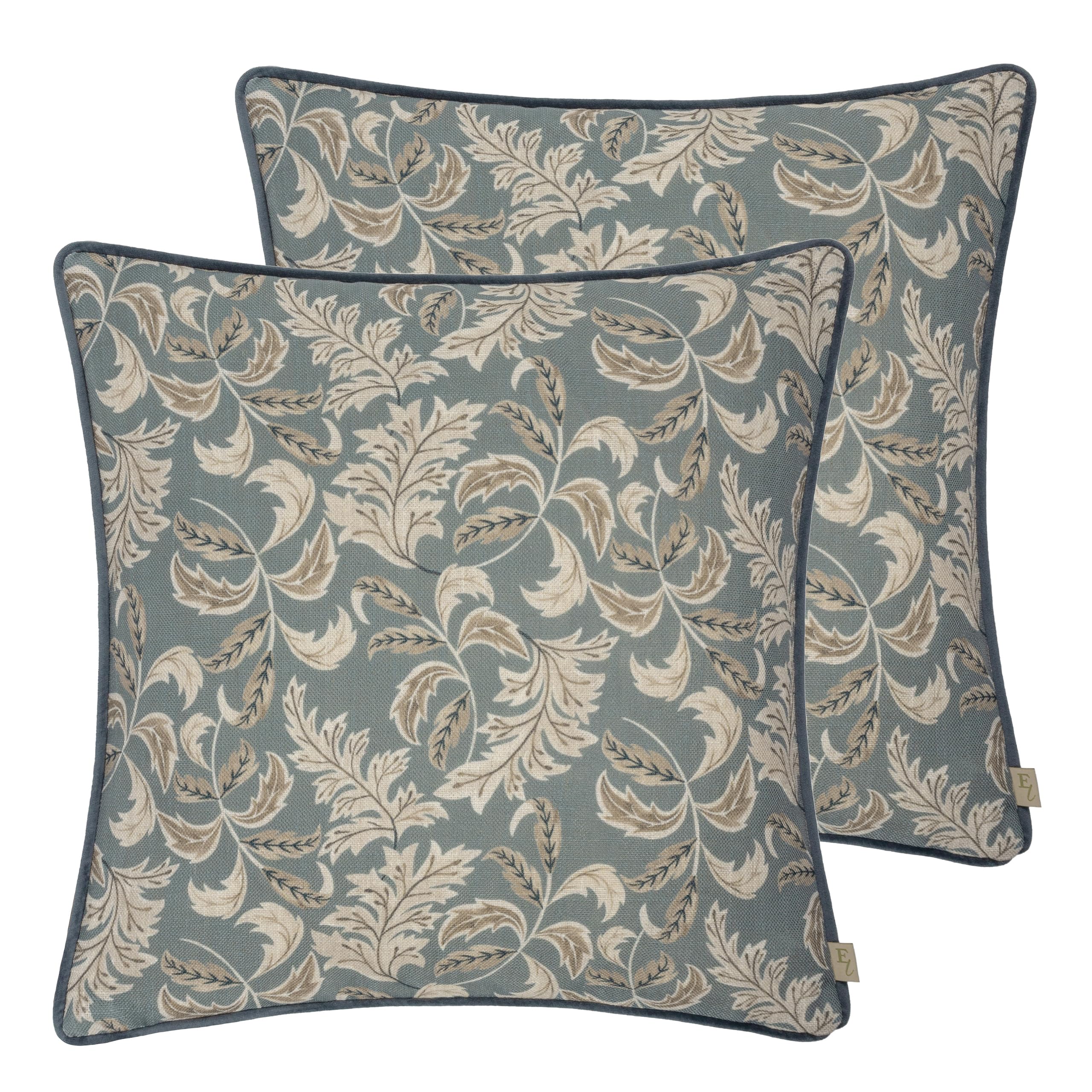 Evans Lichfield Chatsworth Topiary Piped Polyester Filled Cushion - Twin Pack