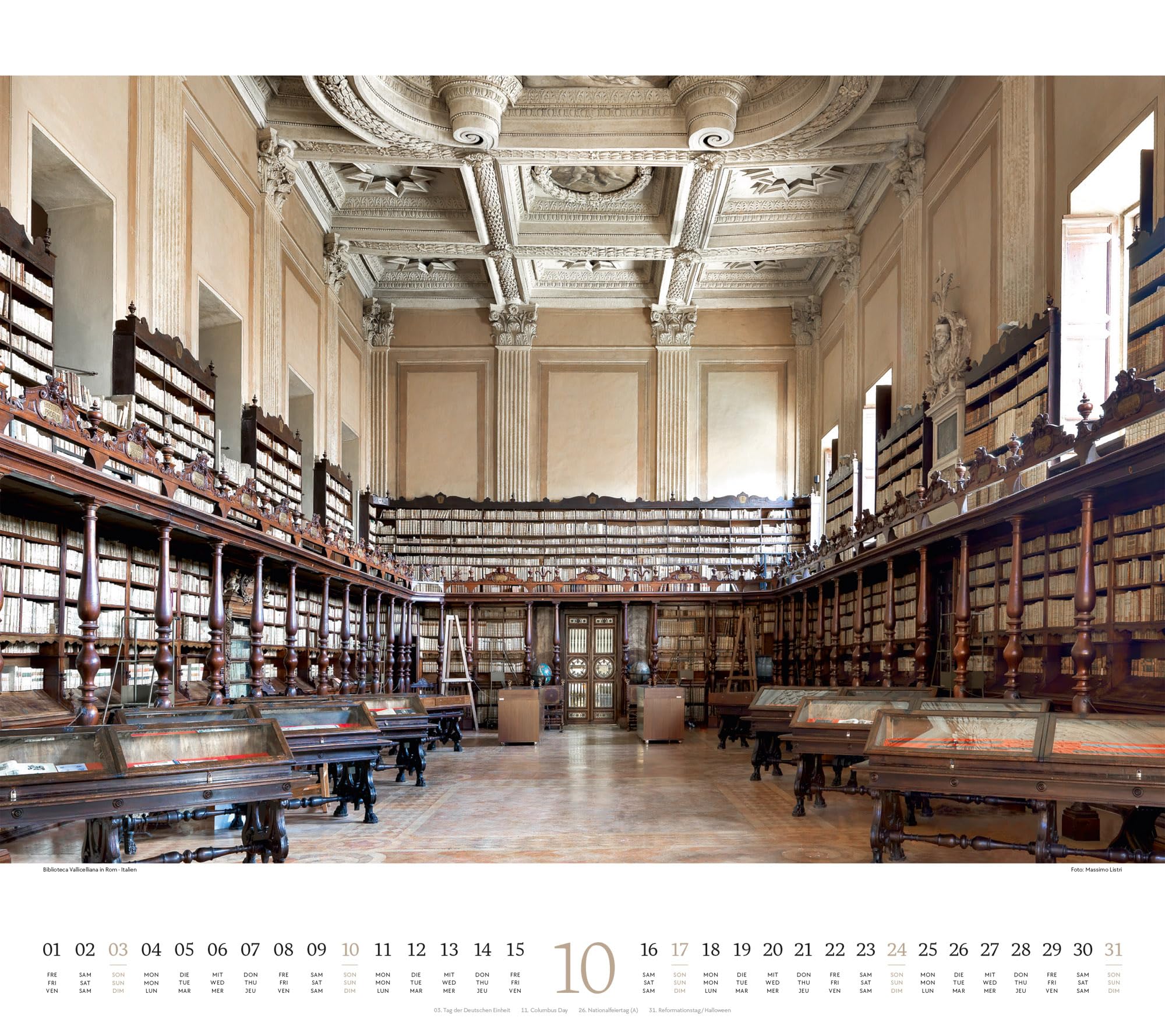 Welt der Bücher Kalender 2027 | Bildgewaltiger Bibliotheken-Kalender im großen Querformat (54x48 cm) | Eindrucksvolle Architektur von Büchereien