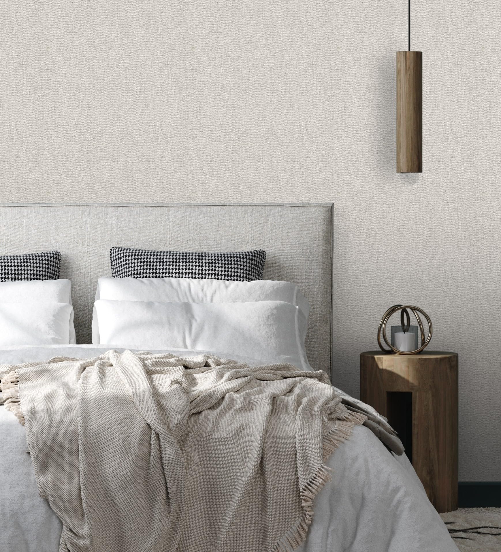 GAULAN 683564 - Carta da parati a spina di pesce con microtexture in tonalità grigie per pareti soggiorno camera da letto corridoio sala da pranzo - Rotolo di 10 m x 0,53 m