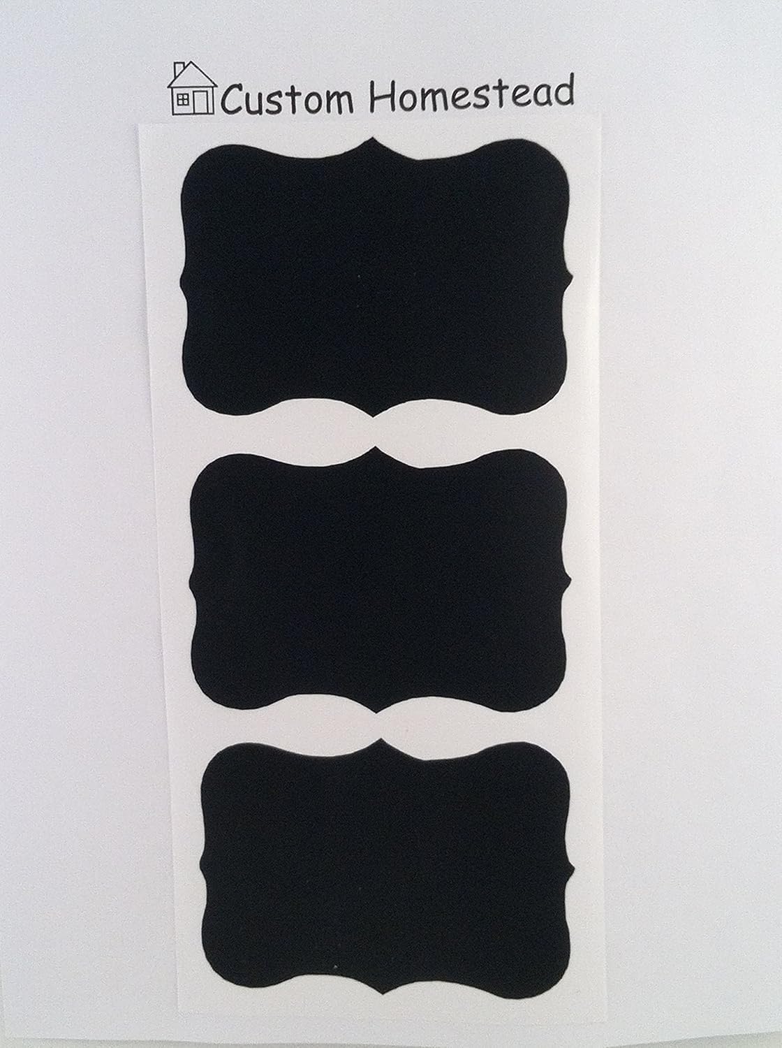 Fancy Rectangle Chalkboard Labels - Pack of 36 Reusable Blackboard Stickers