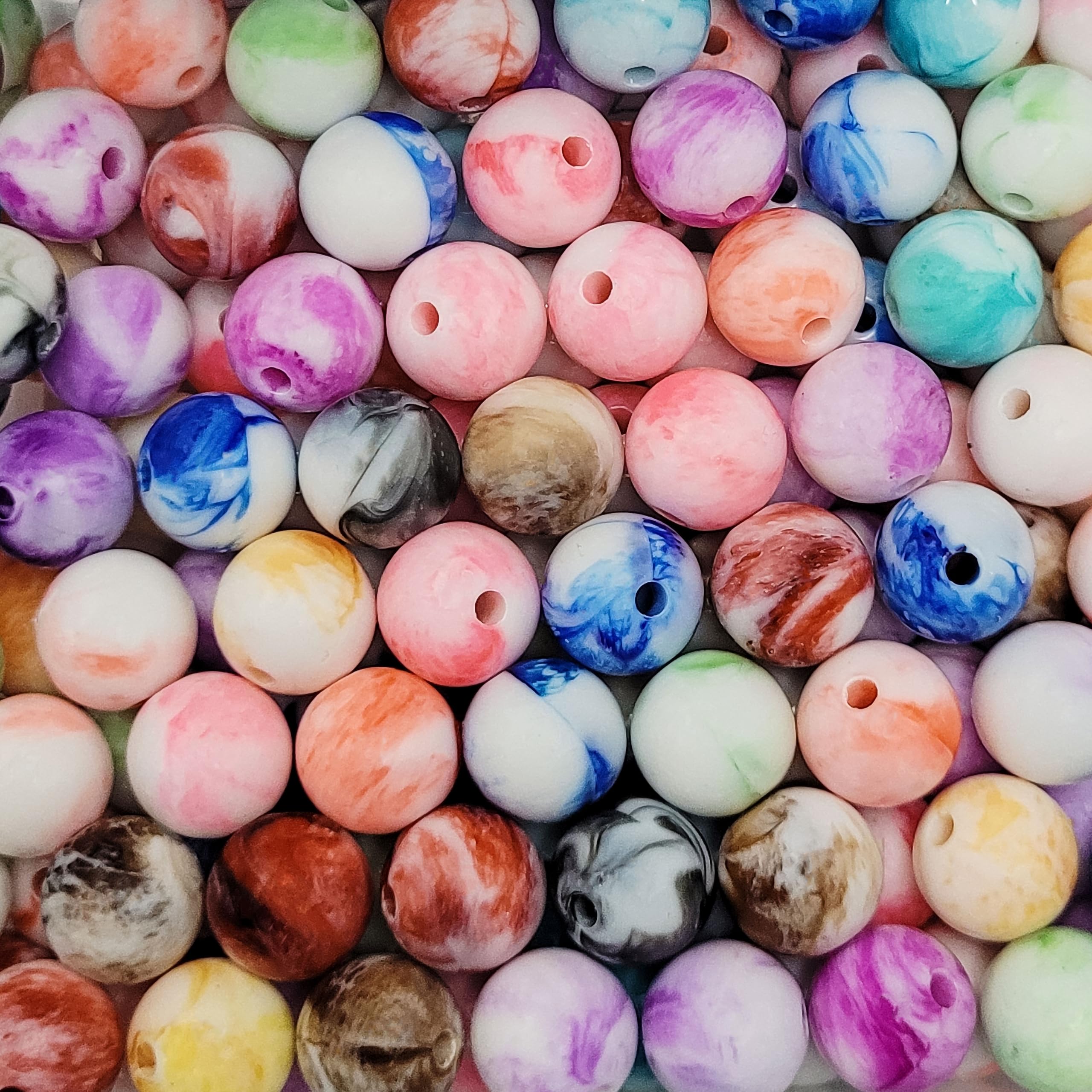 INDIKONB Lucid Marble Faux Pearl Large Beads - Multicolour Acrylic Pack for Crafting and Jewelry Making - Set of Assorted 110 Beads (Size: 10 mm) (B0CT8VHS62) Amazon Price History, Amazon Price Tracker
