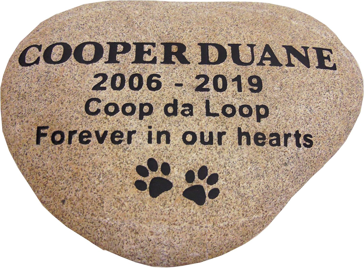 Pet memorial river rock 13" custom engraved with your pets name and dates and endearment