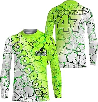 Amazon.com: Motocross Green Neon Custom Jersey Anti UV Kid