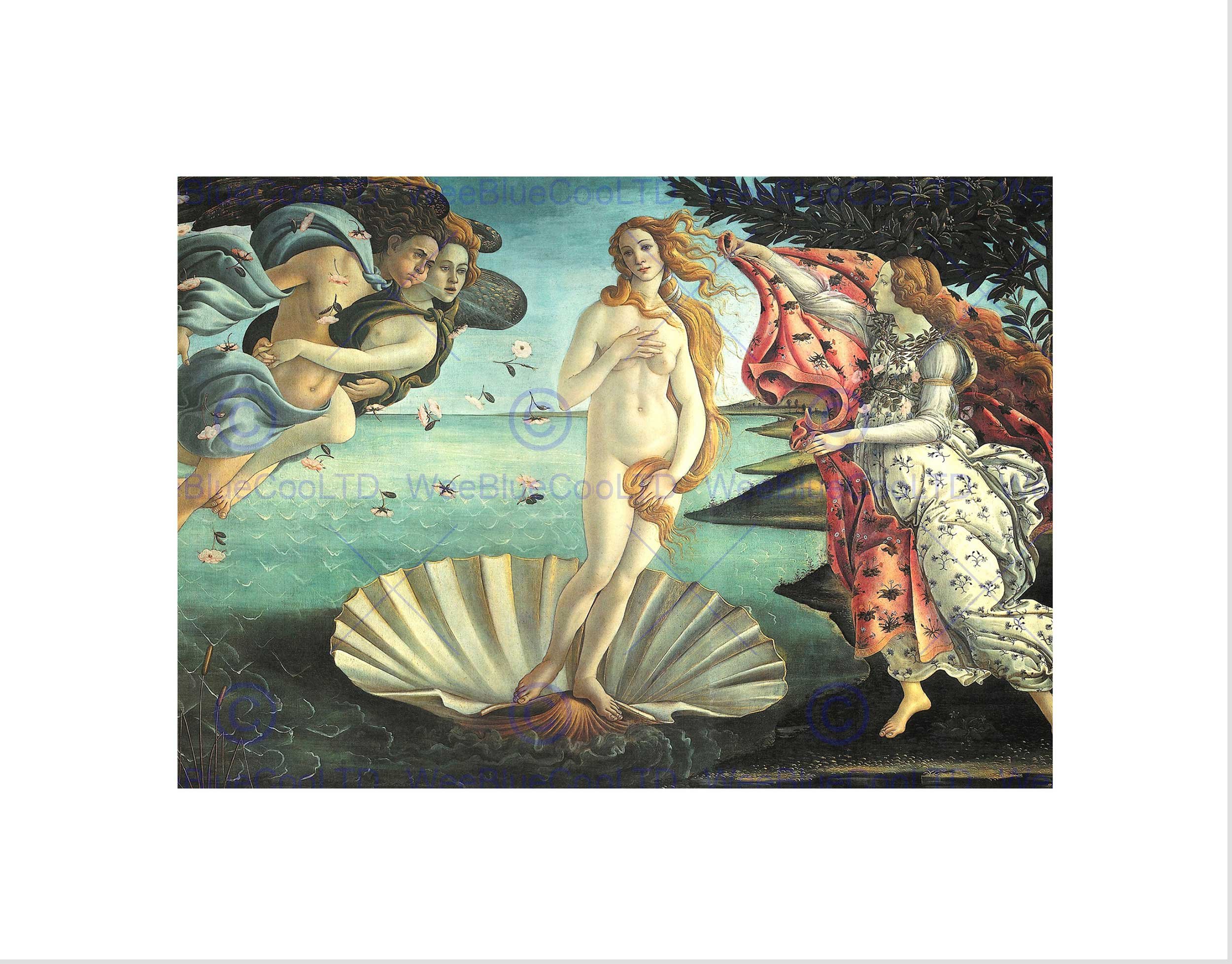 Wee Blue Coo Painting Sea Shell Goddess Birth Venus Botticelli Wall Art Print