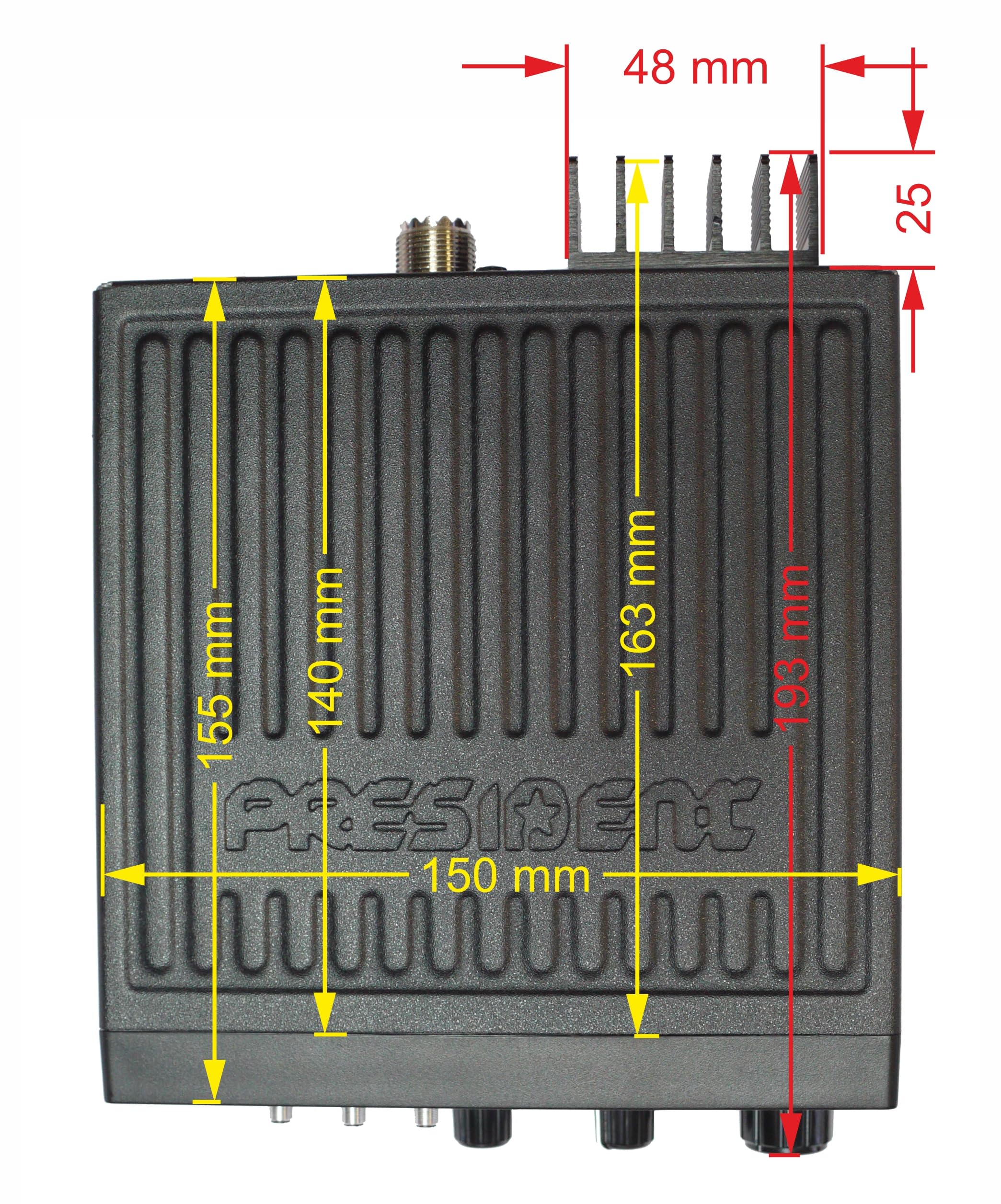 PRESIDENT ELECTRONICS TXPR403 - Taylor-IV Emisora CB Puede funcionar con 12/24 voltios 40 Canales Am/FM
