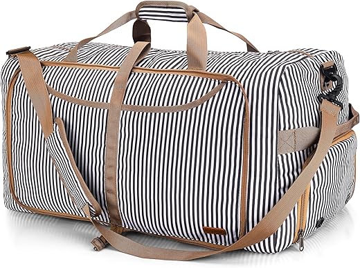 Vogshow Reisetasche große Faltbare 80L, Weekender Übernachtungstasche Seesack wasserdicht Sporttasche mit Schuhfach für Männer und Frauen