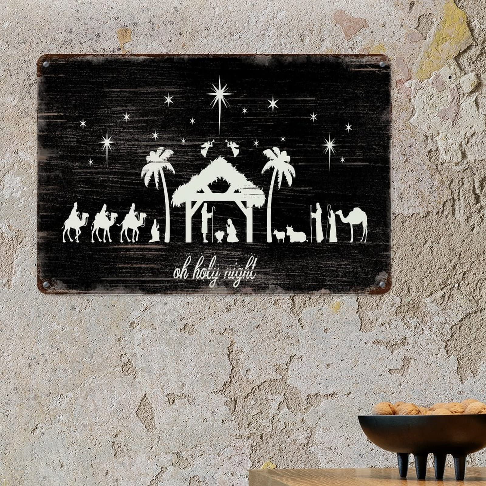 Crèche de Noël plaque aluminium aux finitions soignées