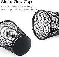 Vista 4 de HappyHapi Mesh Pen Holder 8pcs, Black Pen Holder for Desk, Pencil Holder for Desk, Metal Pencil Cup, Pen Cup for Desk, Mesh Pen Pencil organizer for