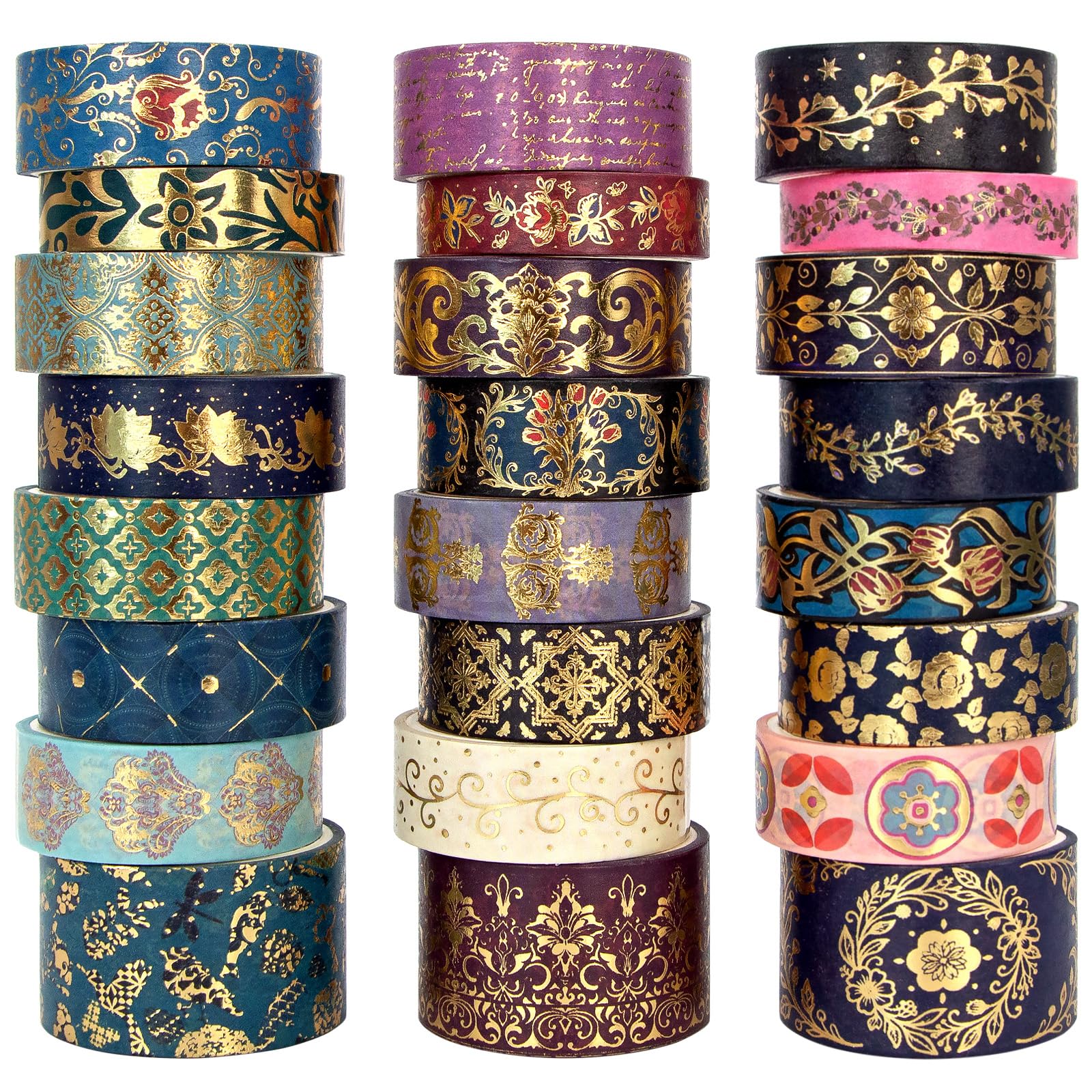 Gold Foil Washi Tape Set - Dark Academia & Vintage -1