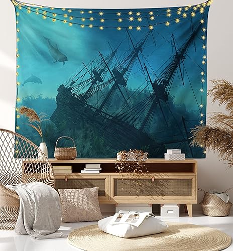 Miniatura 120 de Ambesonne Tapiz gótico, patio con hiedra encantada en la puerta antigua al bosque, colgante de pared ancho para dormitorio, sala de estar, 2-Verde