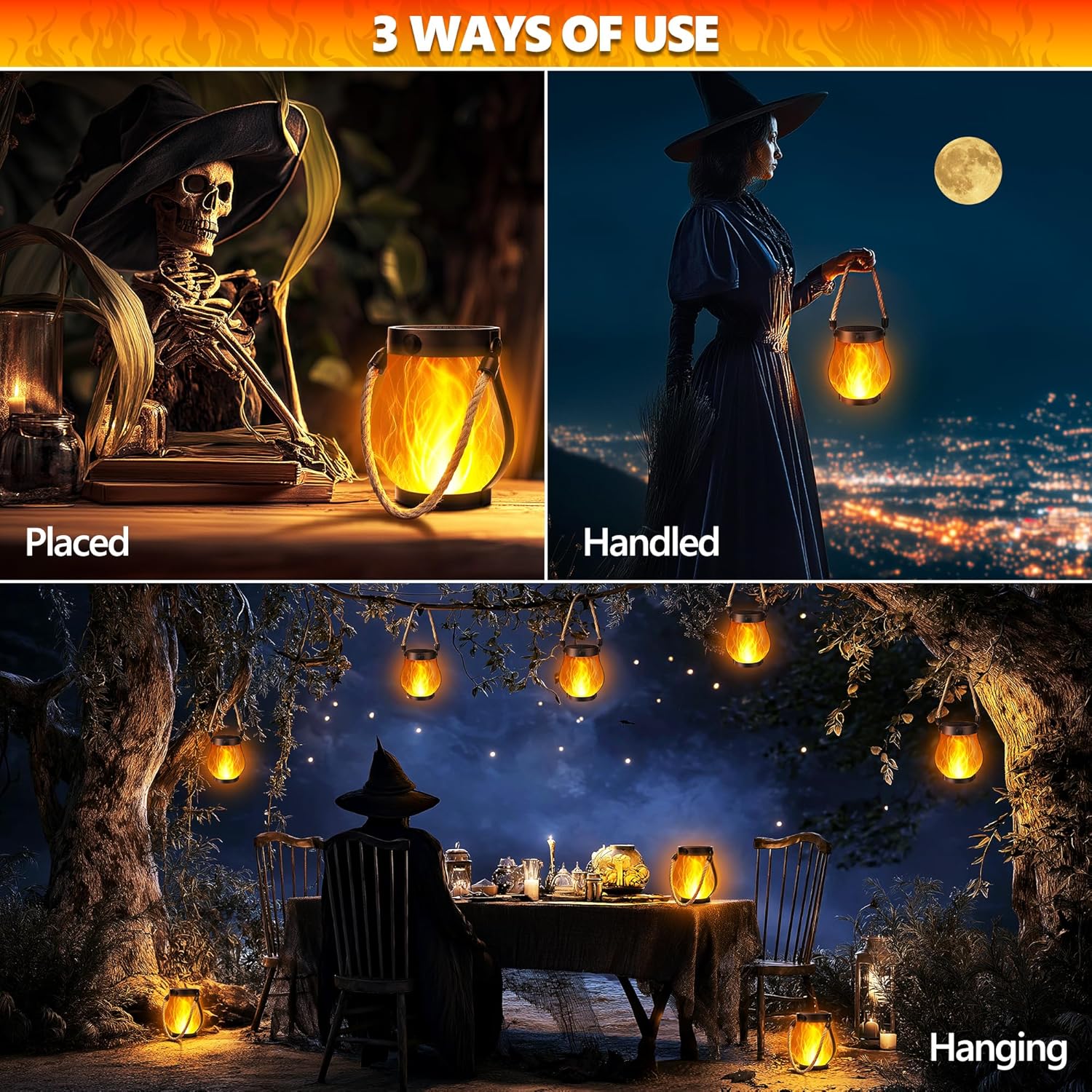 Illuminate Your Halloween: Review of the Solar Flame Lanterns for Spooktacular Outdoor Decor!