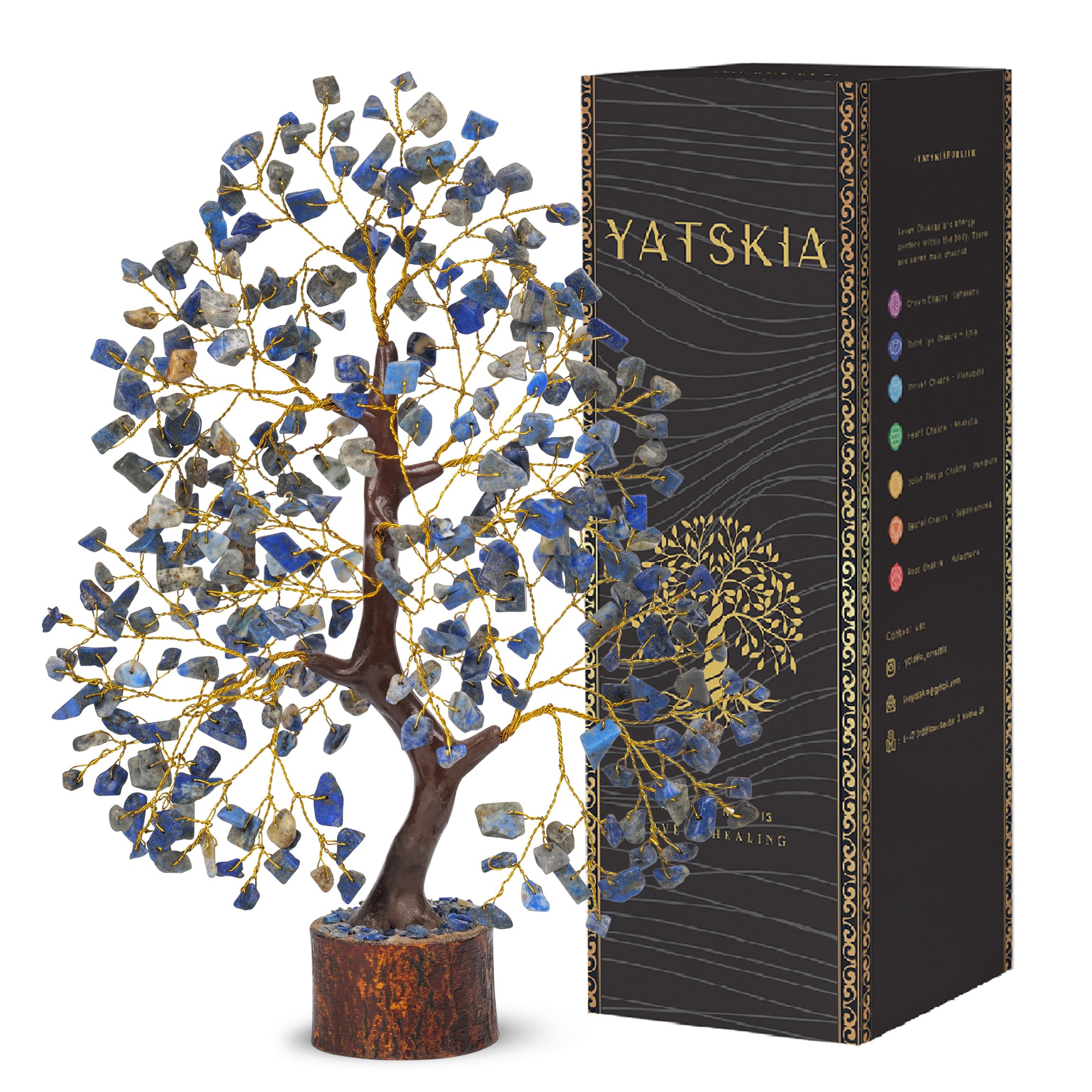 Yatskia Lapis Lazuli Crystal Tree, Gemstone Tree, Healing Crystals And Gemstones, Birthday Gifts For Women, Feng Shui Room Decor, Living Room Decor, Spiritual Gifts For Women