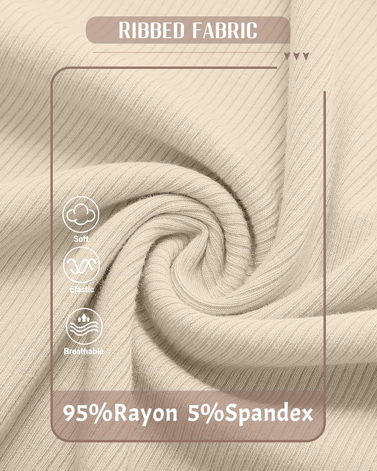 3 Pack 3/4 Length Sleeve Tops for Women Ribbed Scoop Neck Slim Fitted T-Shirts Summer Casual Basic Tight Tees - Image 7