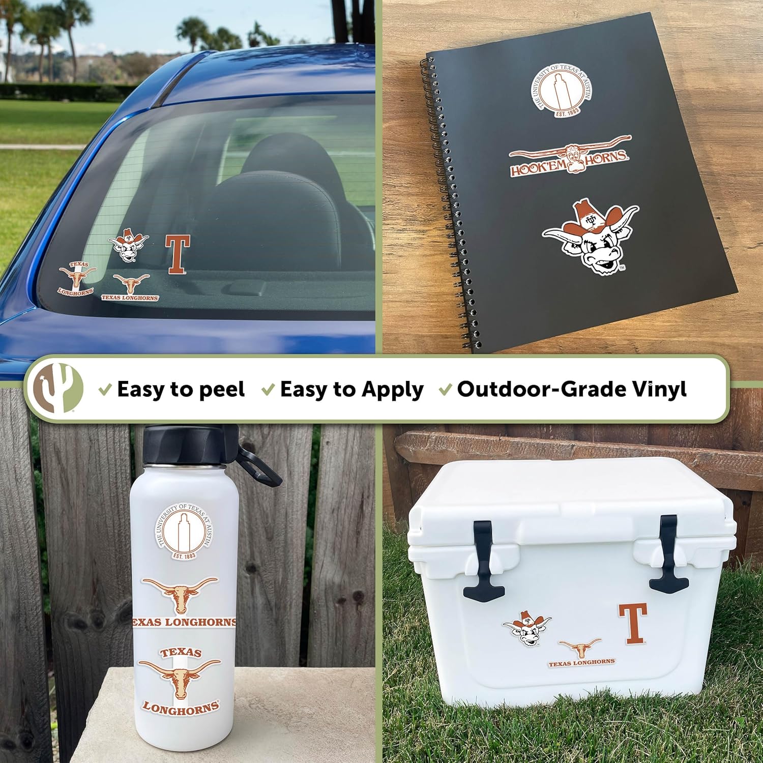 Desert Cactus University of Texas Sticker Longhorns UT Austin Vinyl Decals Laptop Water Bottle Car Type 2 (T2 Vintage 1) - Image 5