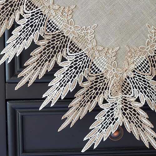 Miniatura 4 de ARTABLE Mantel pequeño de encaje de macramé de otoño y Navidad, para Acción de Gracias, al aire libre, granja, rústico, cocina, fiesta, cumpleaños,