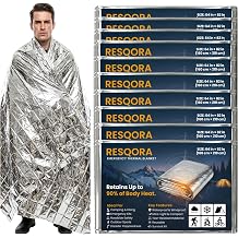 Emergency Blankets, 10 Pack Mylar Thermal Space Blankets