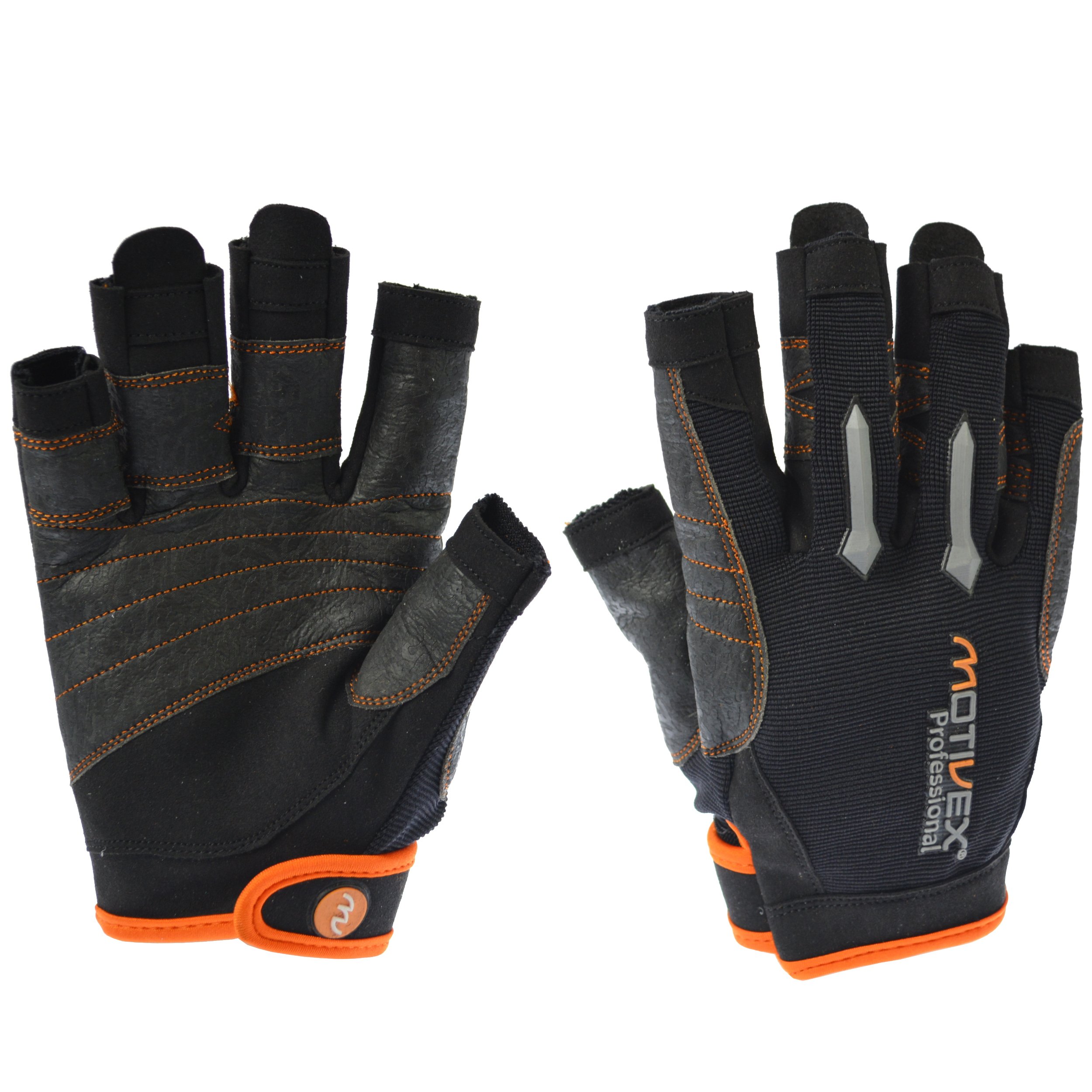 Professional vela Guanti Nero/Arancione, Taglia S alla XL disponibili., nero, M