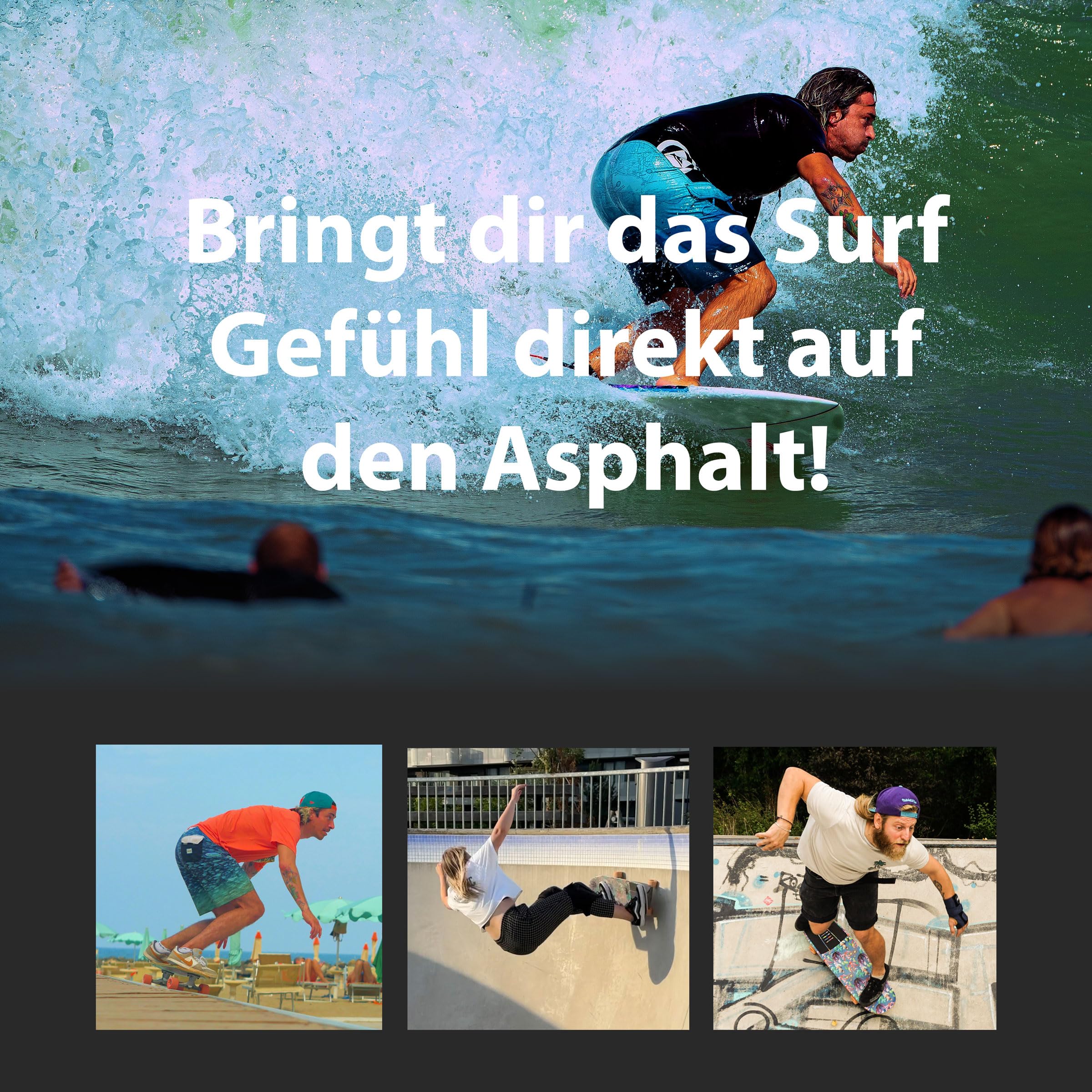 Surf Skate asse – Set assi – Surf Trainer – con boccole morbide aggiuntive