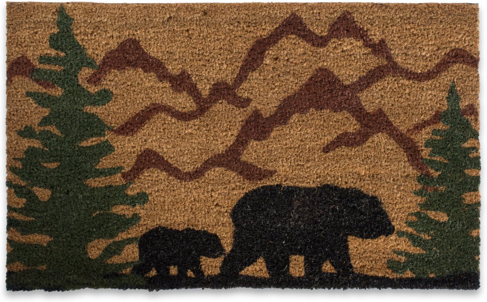 DII Animal Collection Natural Coir Doormat, 17x29, Bear Country