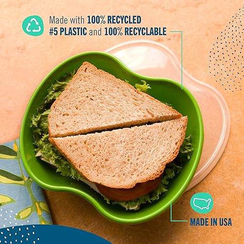 Miniatura 3 de Preserve Recipiente para sándwich de almacenamiento de alimentos, rojo amapola, 25 onzas, juego de 2