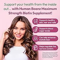 Vista 4 de Biotin Jelly Bean - Vitaminas gomosas, biotina de máxima fuerza para el cabello, la piel y las uñas, 10,000 mcg por porción, vitaminas
