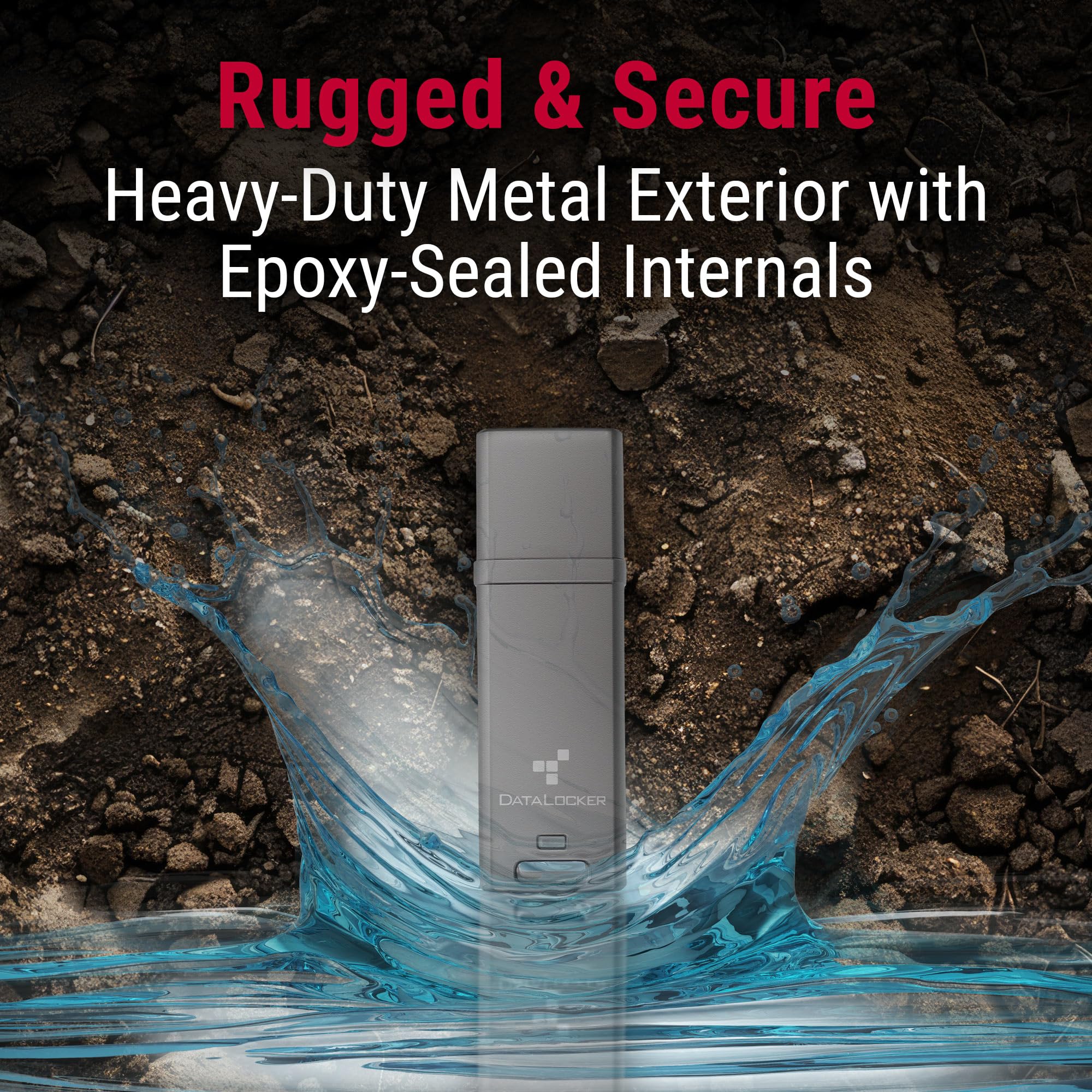 DataLocker DL GO Encrypted USB Flash Drive | USB 3.2 Gen 1 | AES 256-bit XTS | FIPS 197 | IP68 Rugged | TAA Compliant - 64GB