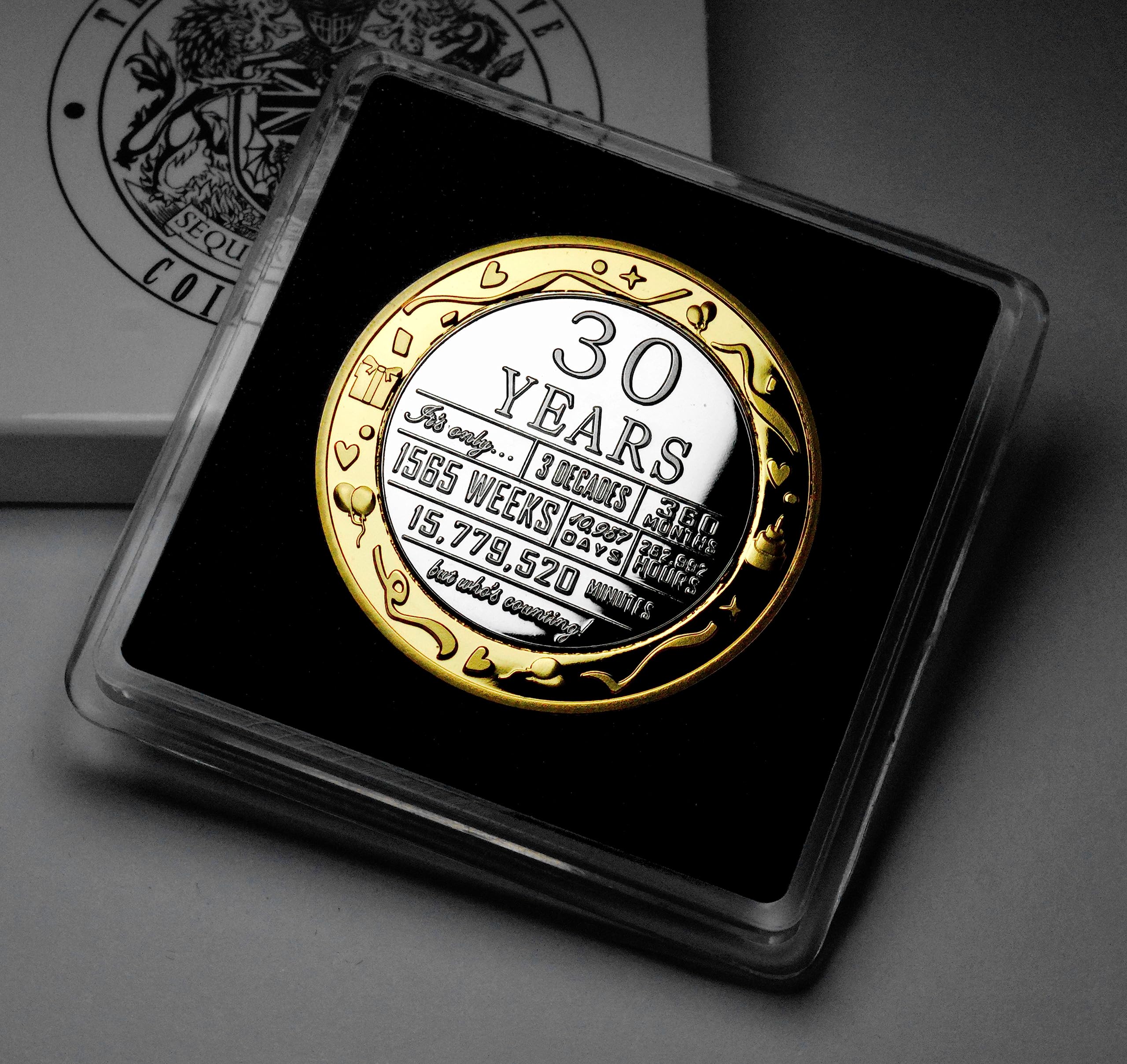 The Commemorative Coin Company 30th Birthday Dual Metal 24ct Gold & .999 Silver Commemorative. Gift/Presentation Case. Party/Ideas/Gift/Present. Son/Daughter/Friend 60 Years
