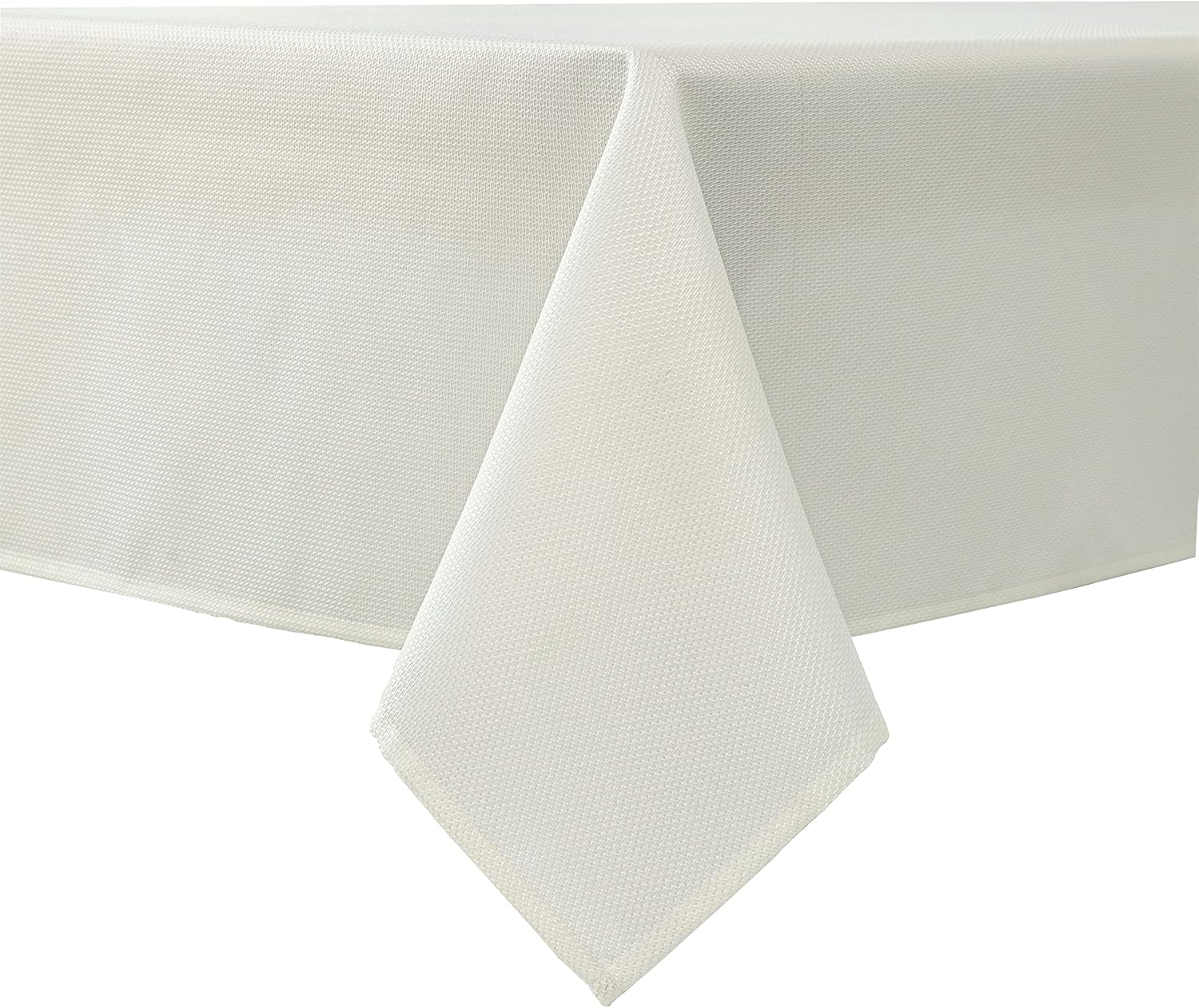 Biscaynebay Textured Fabric Tablecloths 60 X 84 Inches Rectangular, Ivory Water