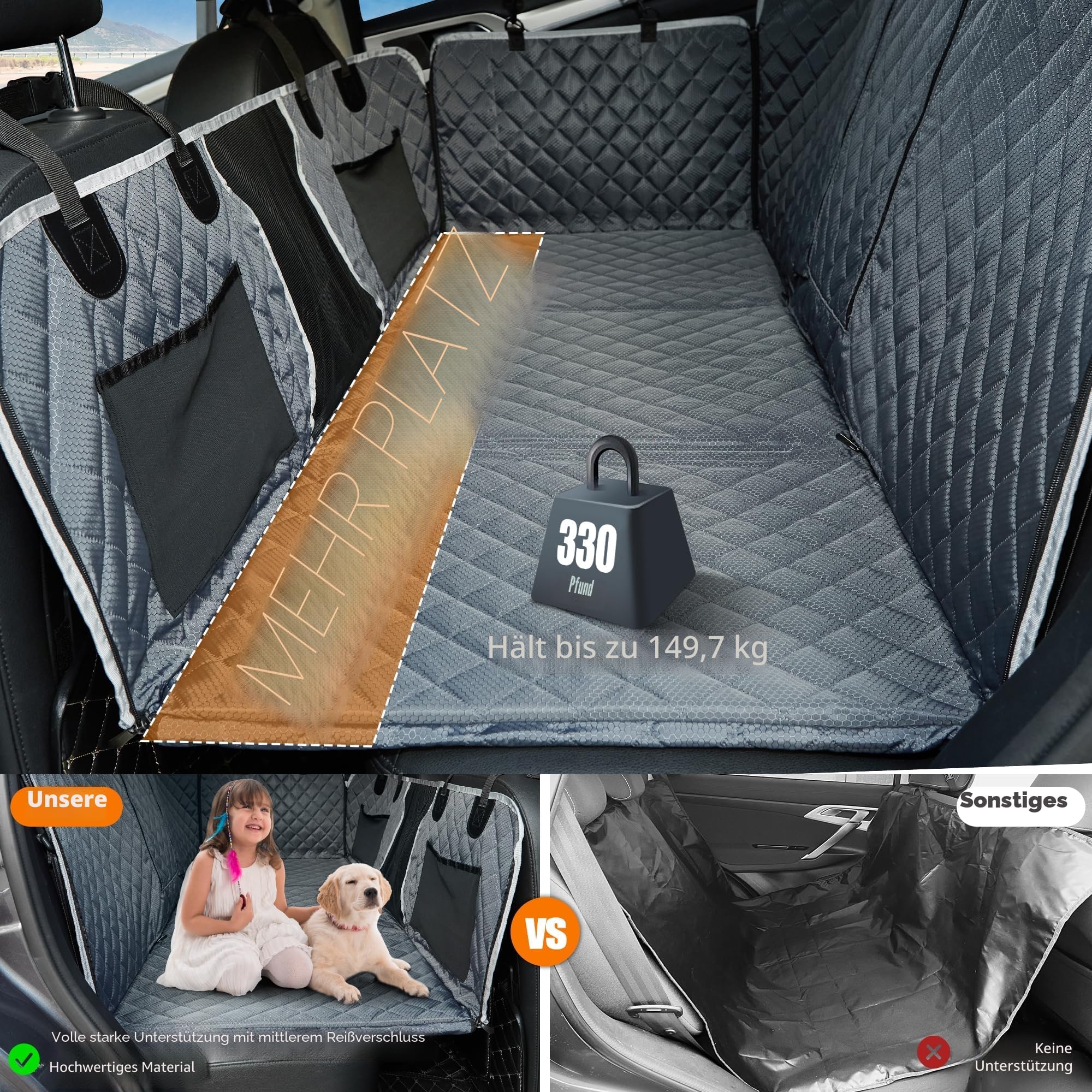 Housse de Siège Auto pour Chien pour Jeep Compass